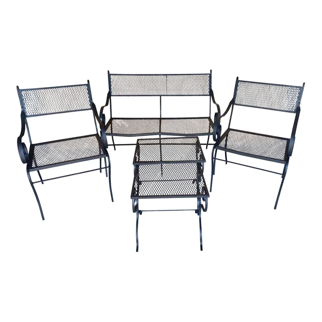 20th Century Salterni Wrought Patio Set - Set of 5, Attributed (1 of 12)