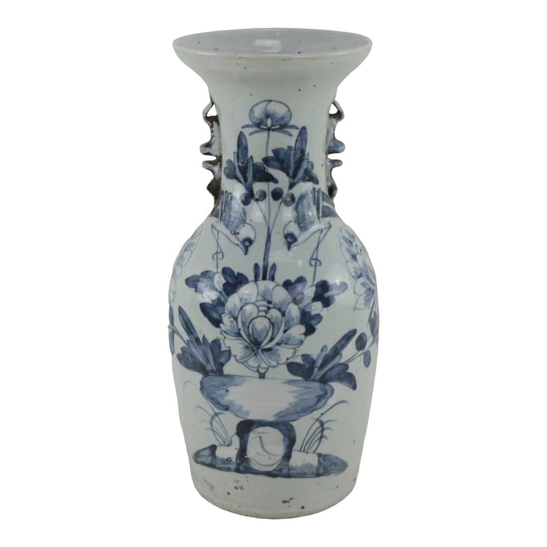 Chinese Mid-Qing Dynasty Blue and White Porcelain Vase: Chinese mid-Qing Dynasty blue and white porcelain vase Condition: Alterations: Original Condition Unaltered Imperfections: Some Imperfections Condition Notes: It has been preserved, but there are