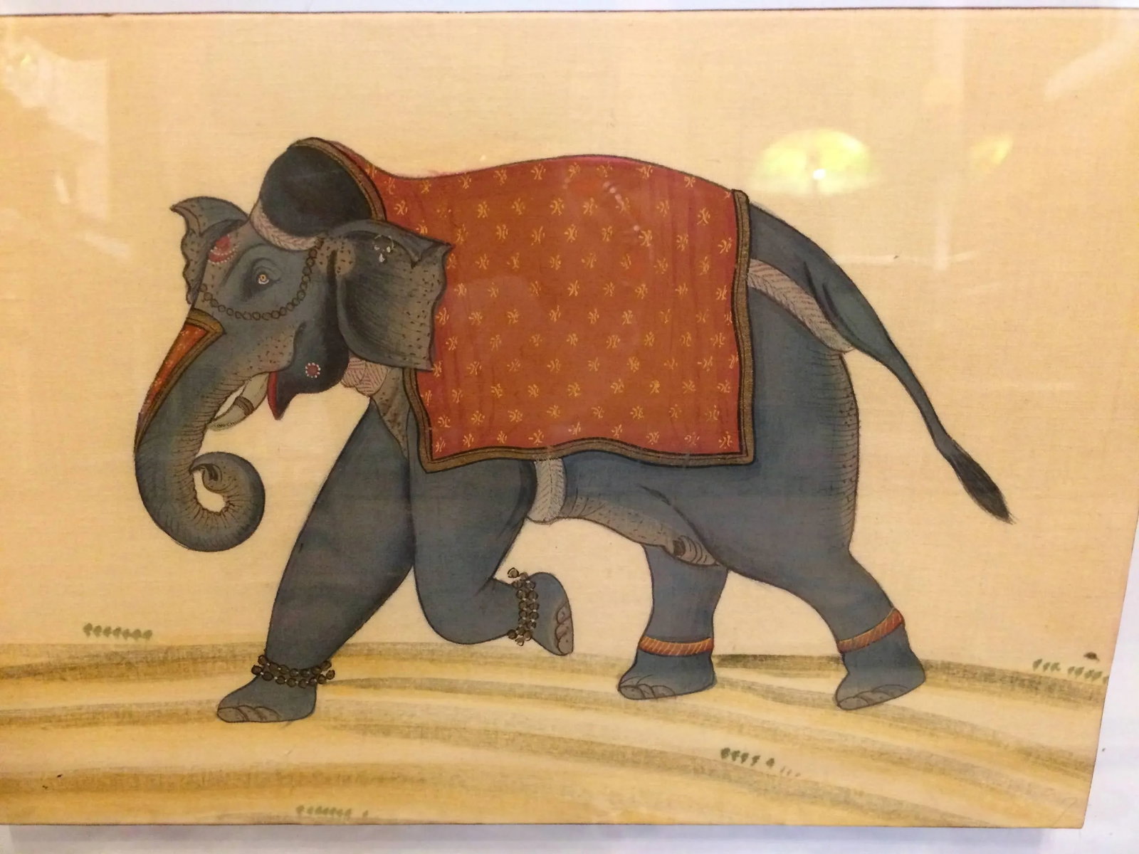 Fascinating Framed Hand-Painted Collection of Circus Animals - a Pair - 8