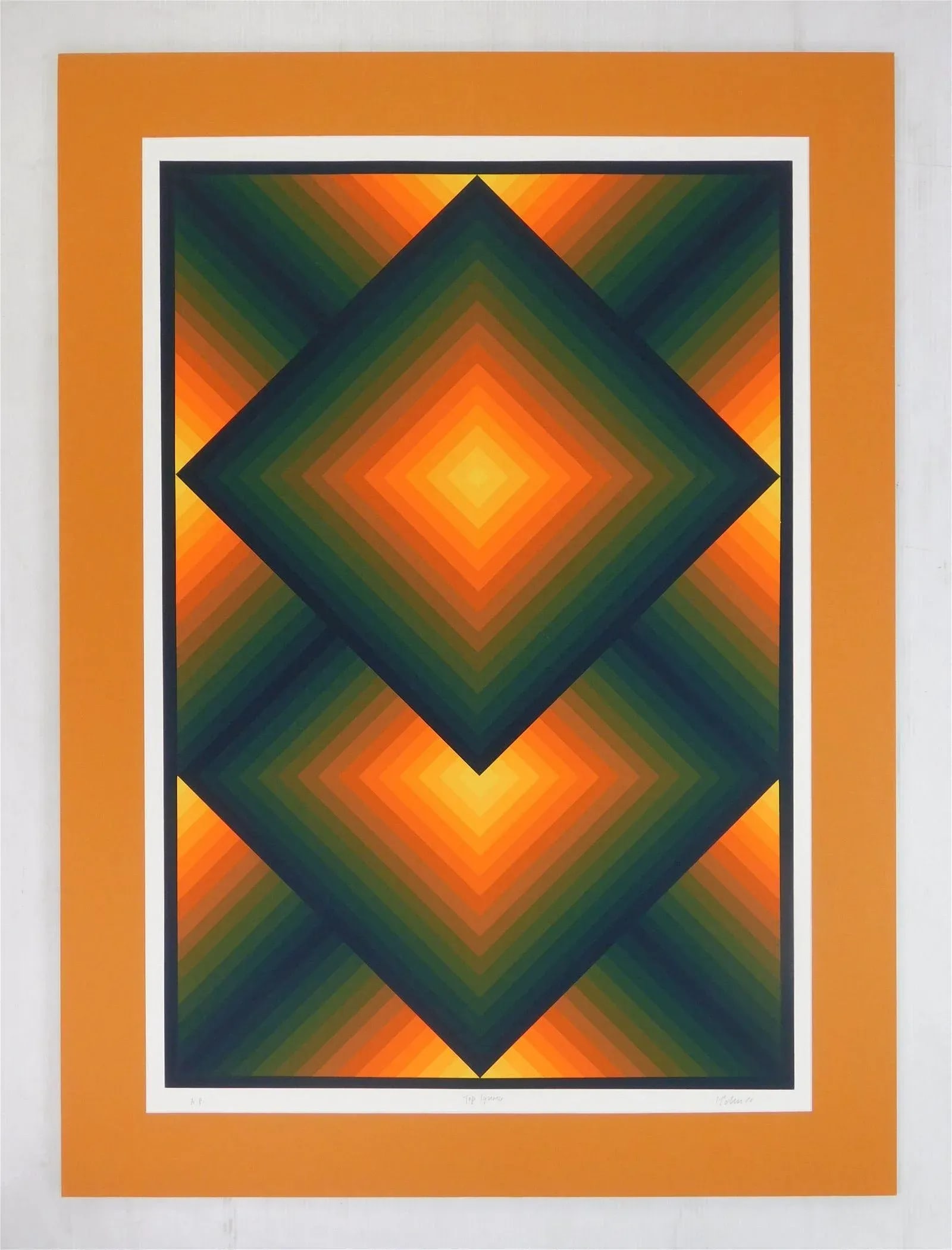 1980s Original Signed Jurgen Peters "Top Square" Silkscreen Print - 5