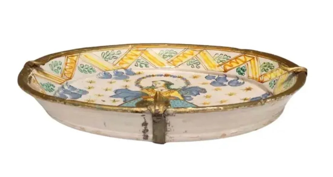 Ancient Italian Faience Majolica Charger Very Large - 3