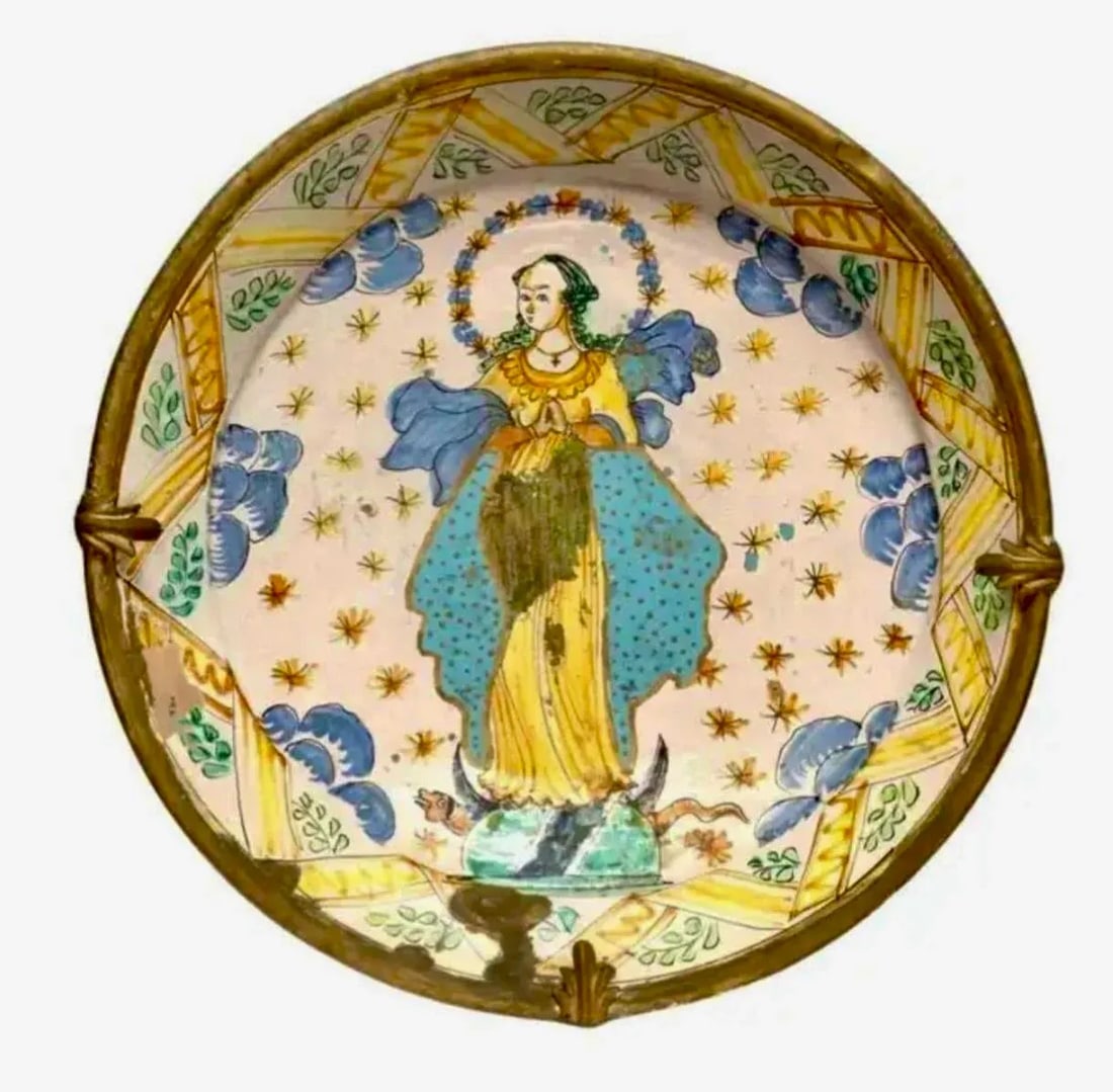 Ancient Italian Faience Majolica Charger Very Large - 5