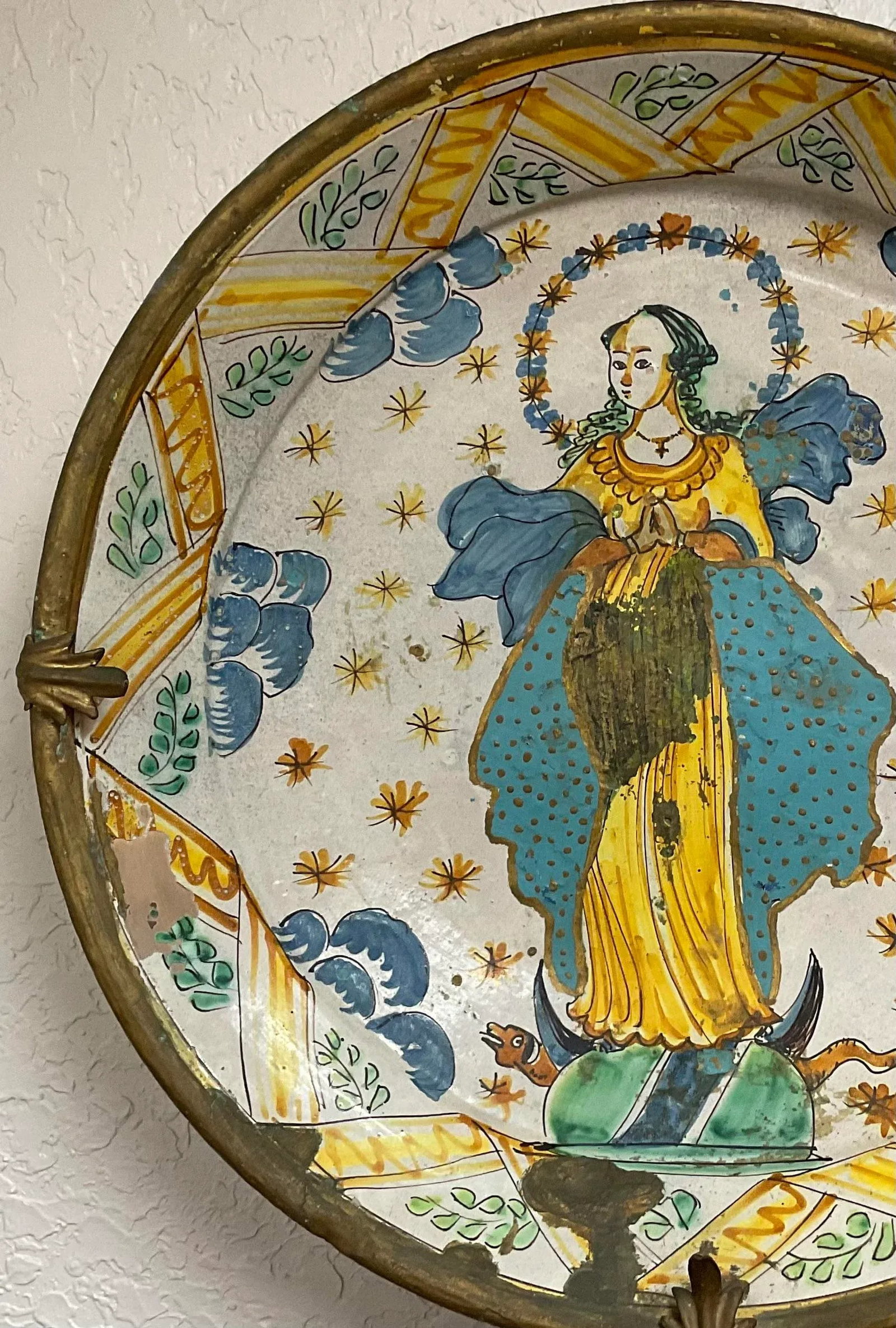 Ancient Italian Faience Majolica Charger Very Large - 7