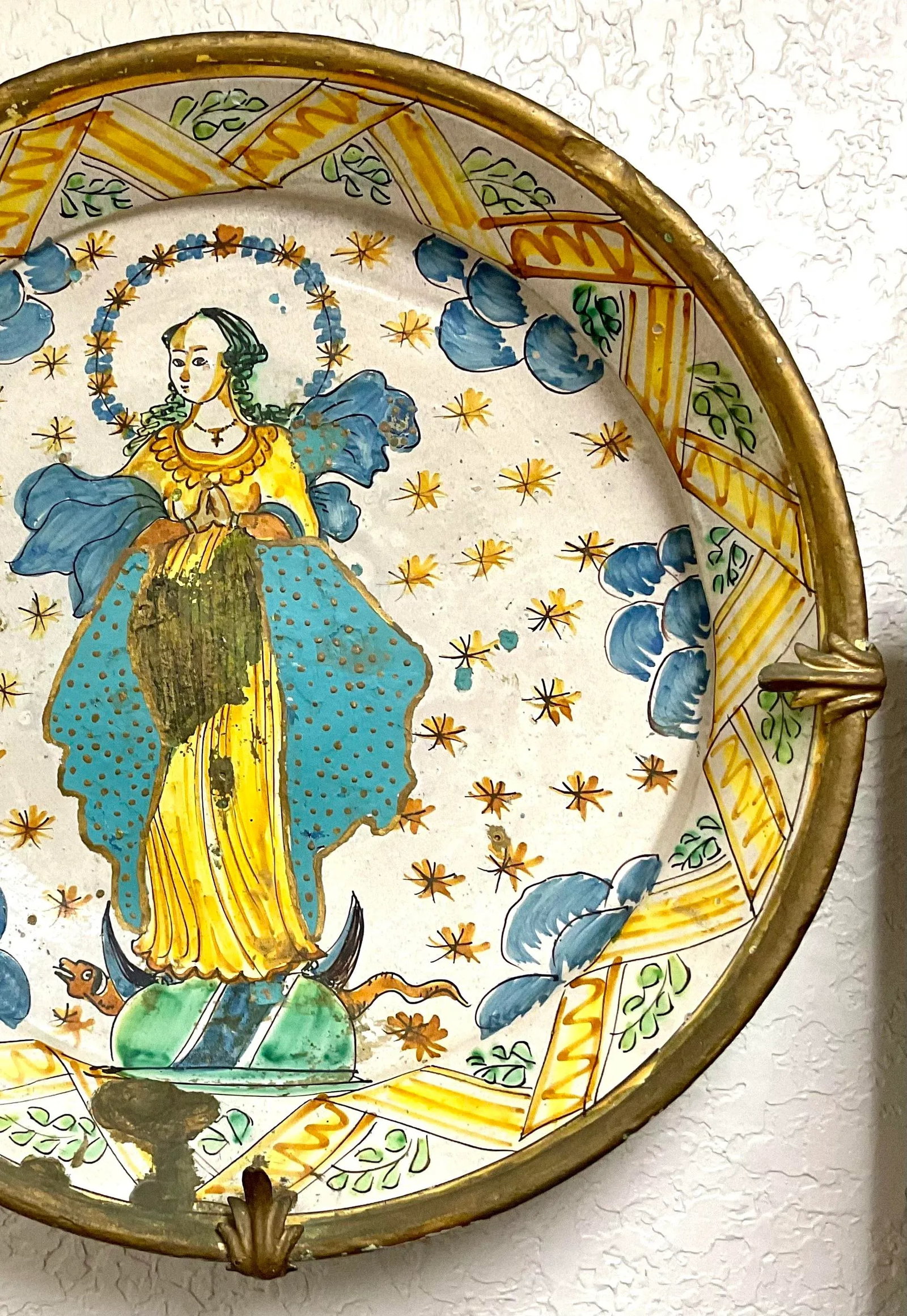 Ancient Italian Faience Majolica Charger Very Large - 8