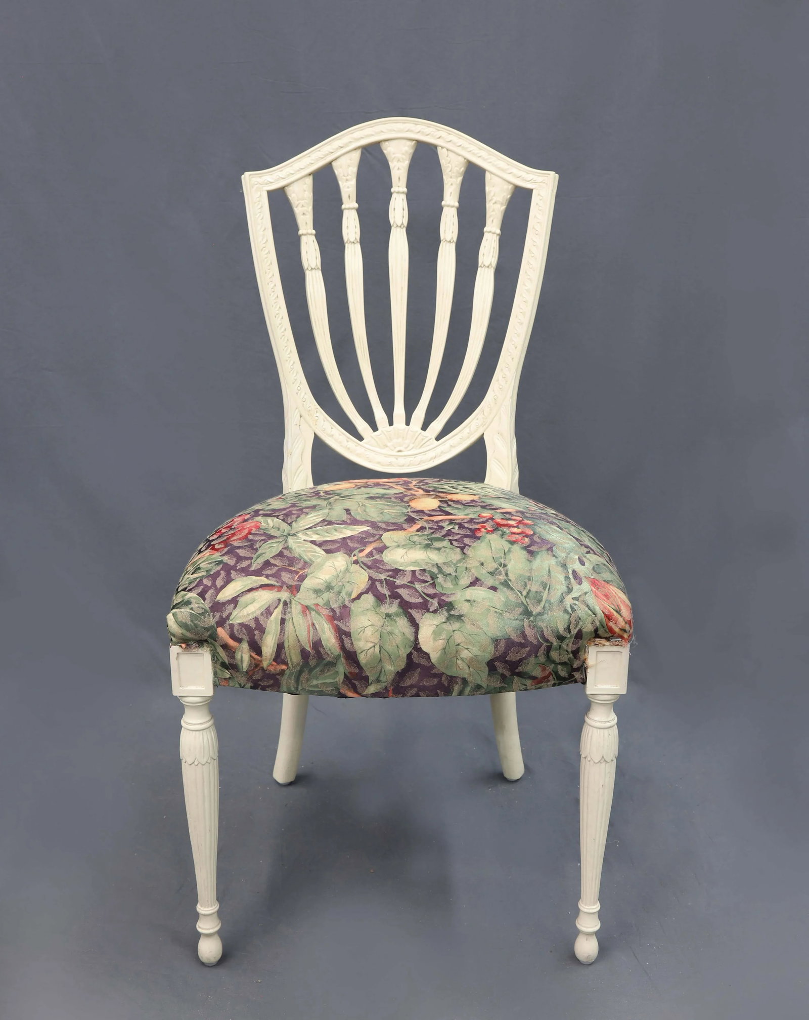 Vintage Green Leaf Seat and Palm Tree Back Chair - 2