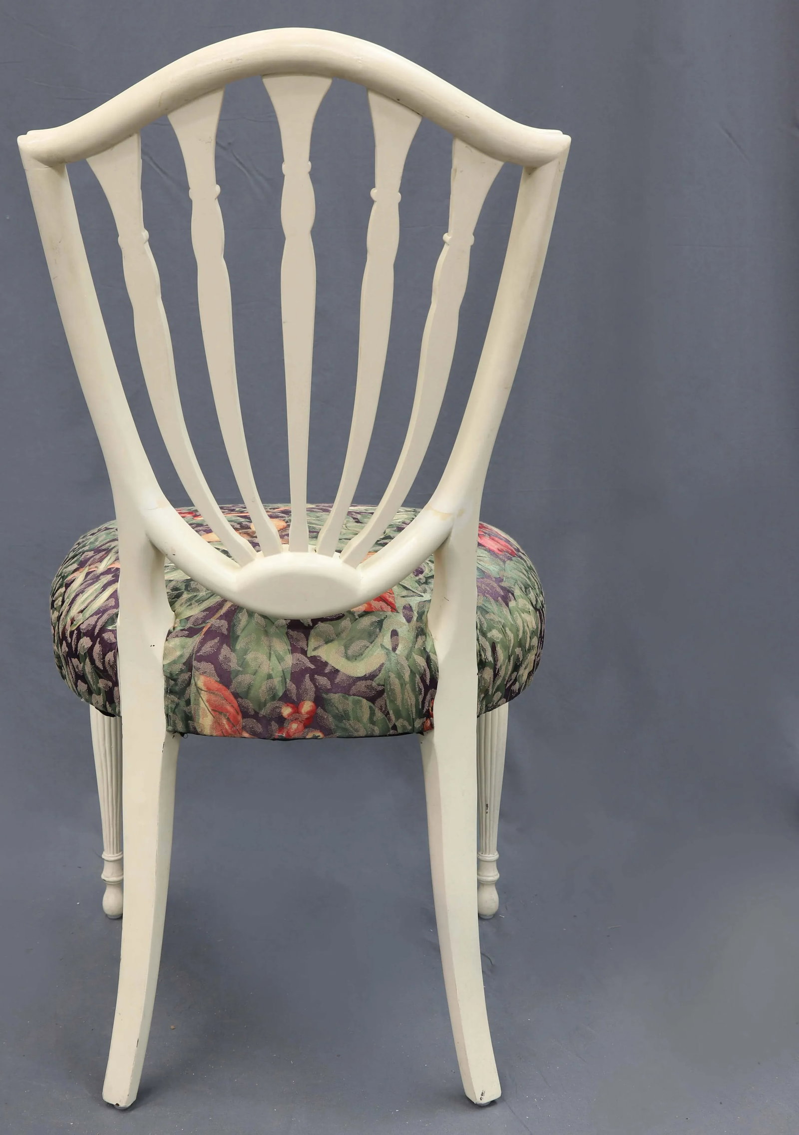 Vintage Green Leaf Seat and Palm Tree Back Chair - 5