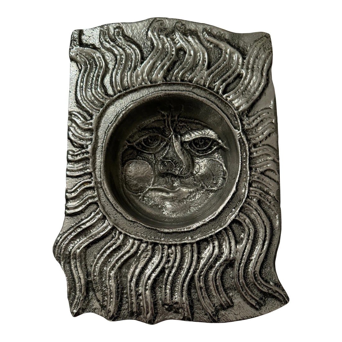 Mid 20th Century Don Drumm Signed Sun Dish: Illuminate your space with the radiant beauty of this Donald Drumm Sun Dish, a striking example of mid-century modern artistry. Measuring 9" x 6", this dish features Drumm's signature hammered