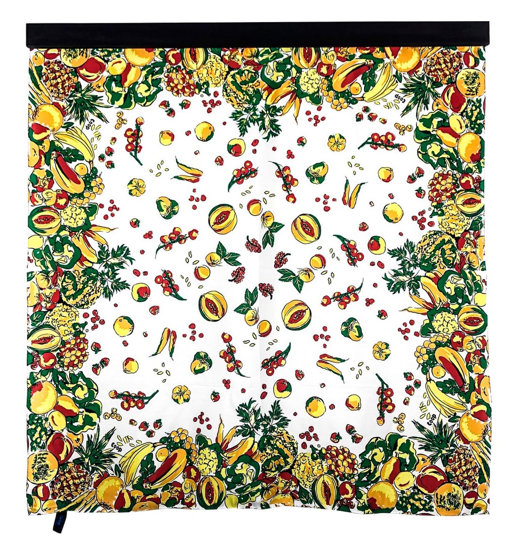 Pure Silk Coop Vintage Scarf With Wall Hanging Scarf Holder: Made in Italy, this beautiful extra large silk scarf will be perfect for hanging on your wall or tying around your neck for an afternoon of sun and fun. Large enough for wearing as a swimsuit