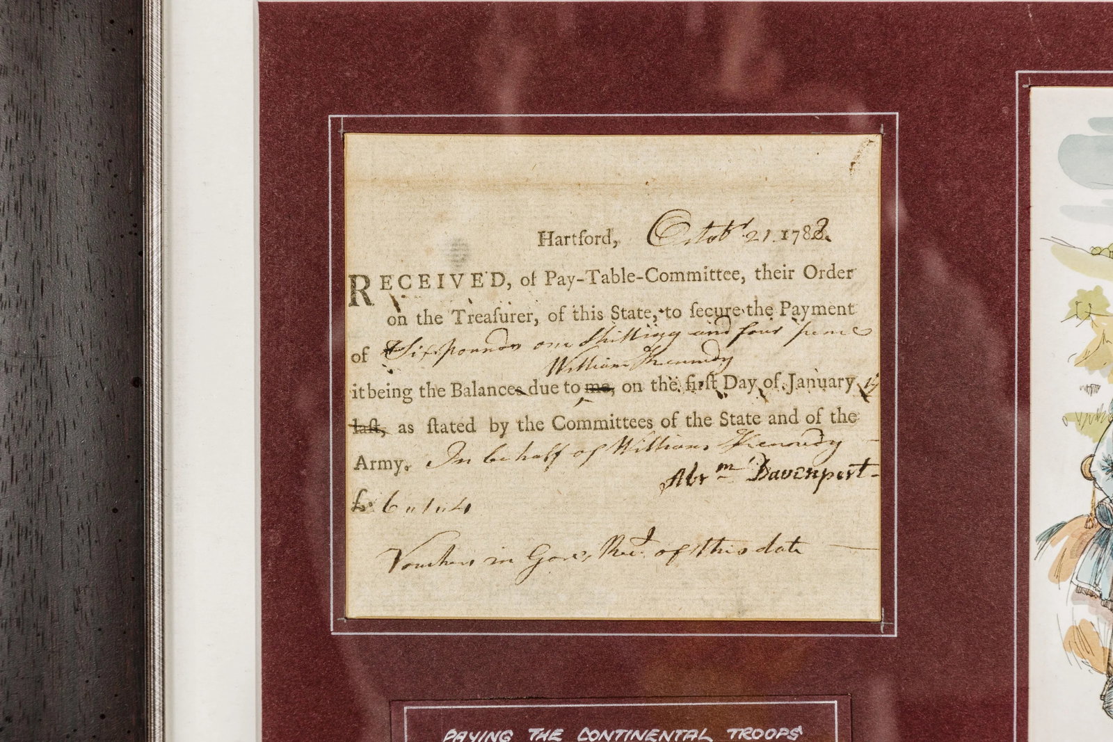 American Revolutionary 1780s War Bond, State of Connecticut in Custom Frame - 11