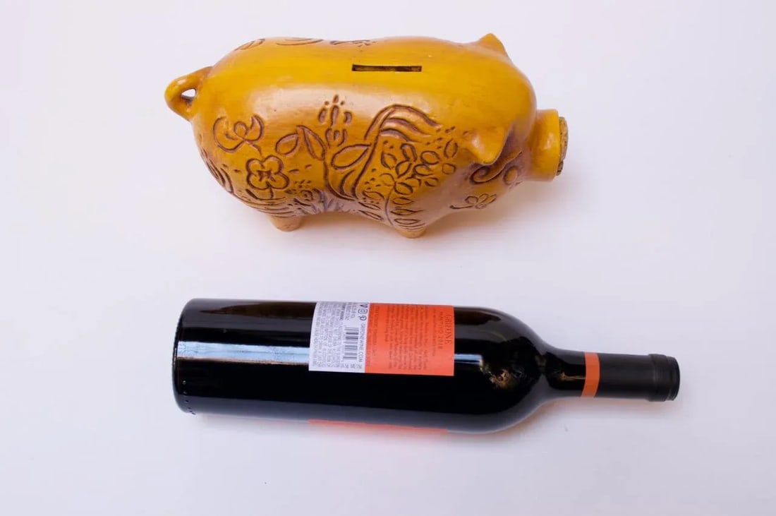 Mid-Century California Pottery Piggy Bank With Cork Stopper - 8