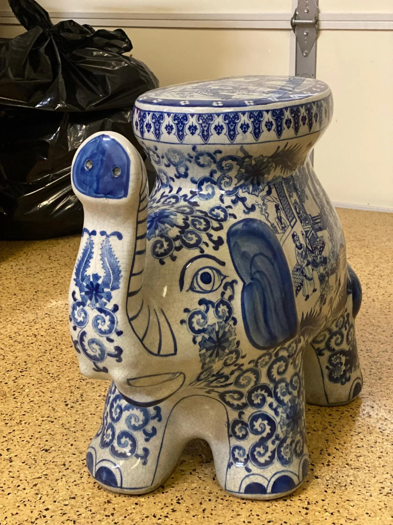 Late 20th Century Blue and White Porcelain Garden Stool - 3