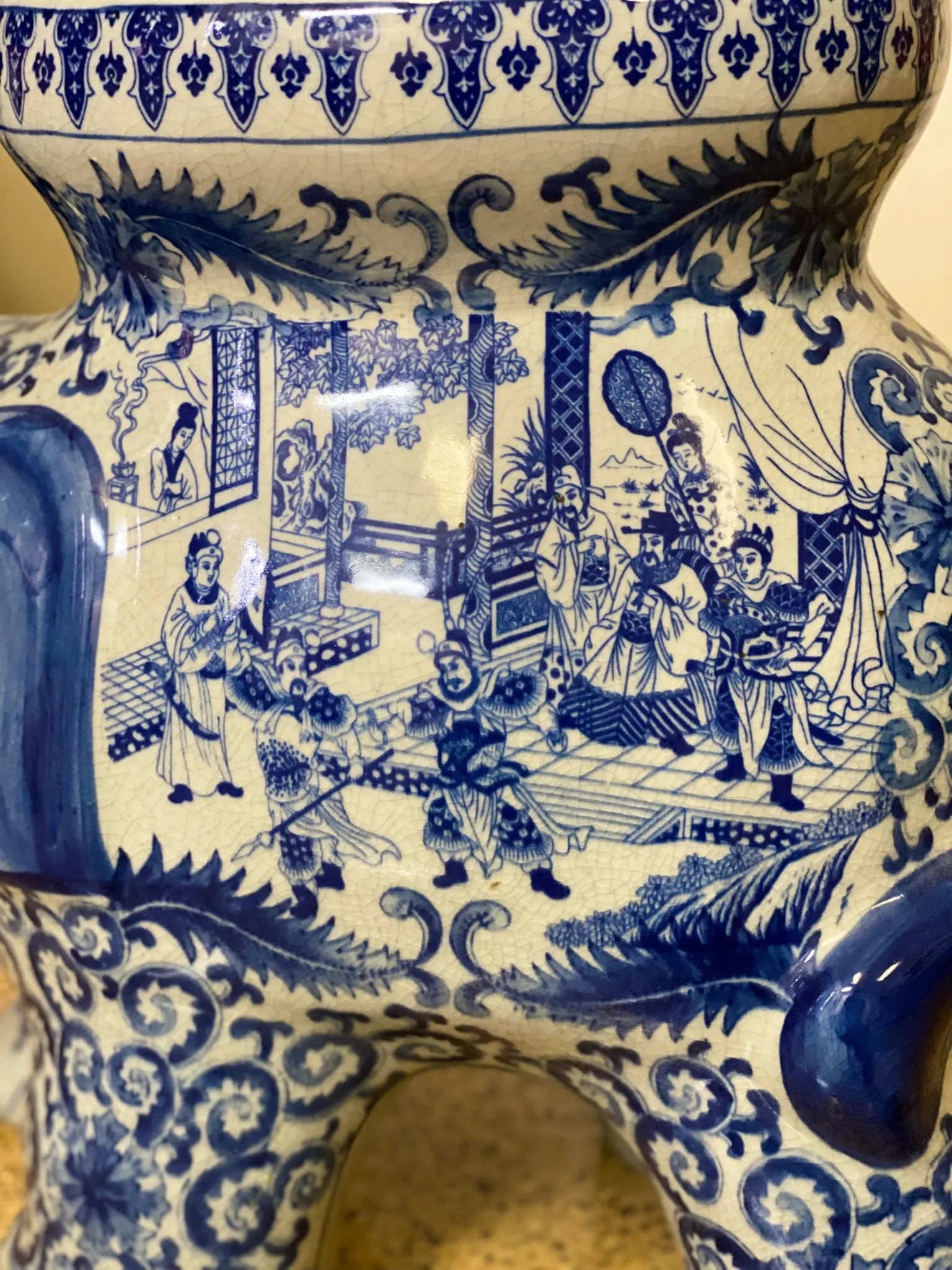 Late 20th Century Blue and White Porcelain Garden Stool - 4
