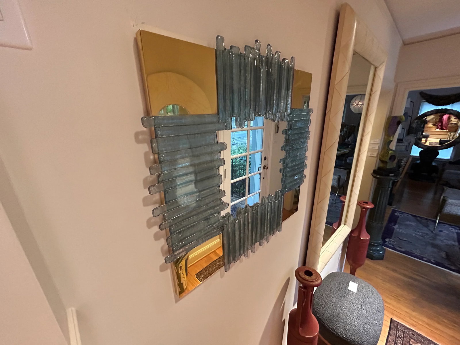 1960s Italian Modern Brass and Glass Mirror - 2