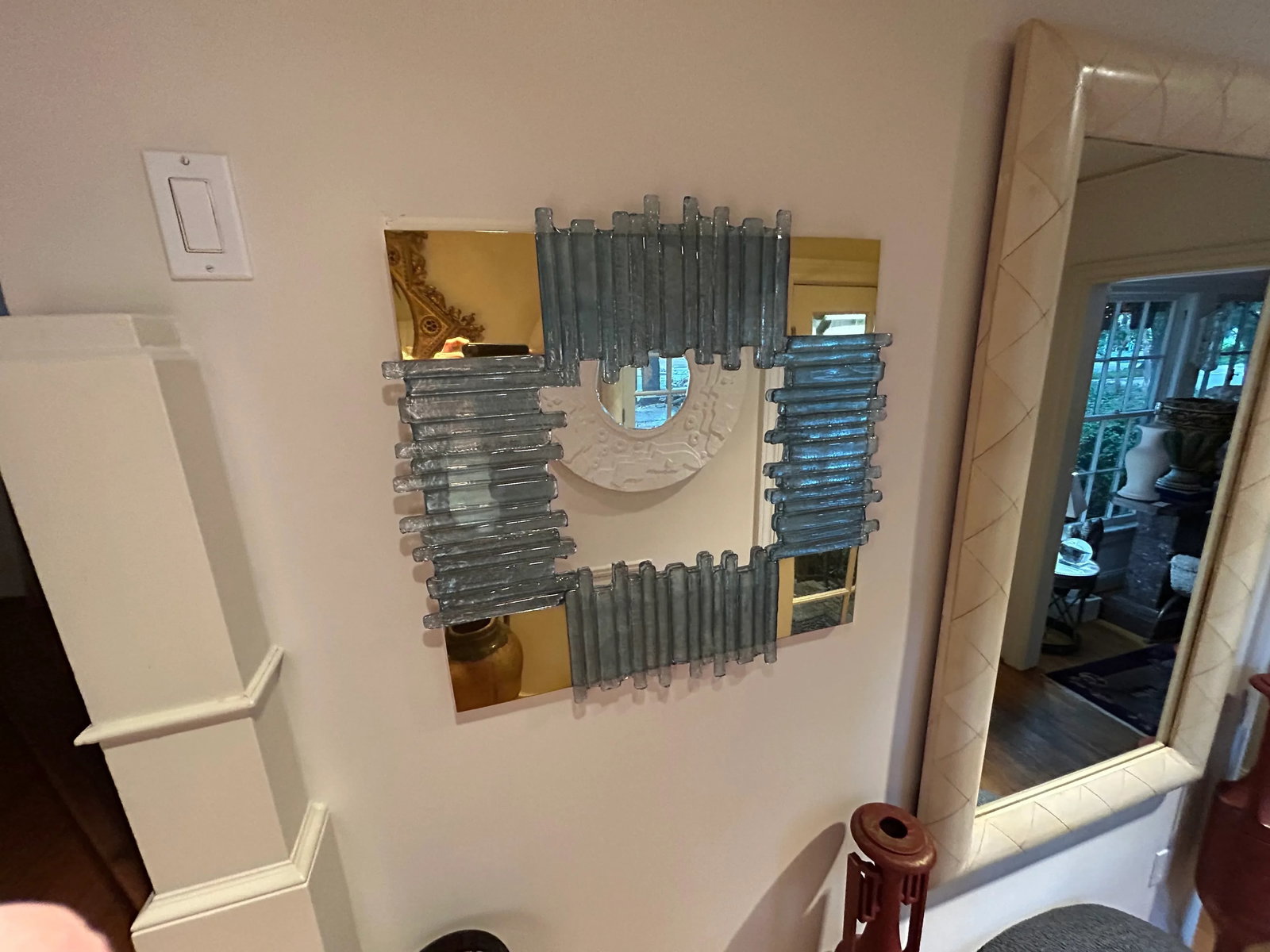 1960s Italian Modern Brass and Glass Mirror - 3