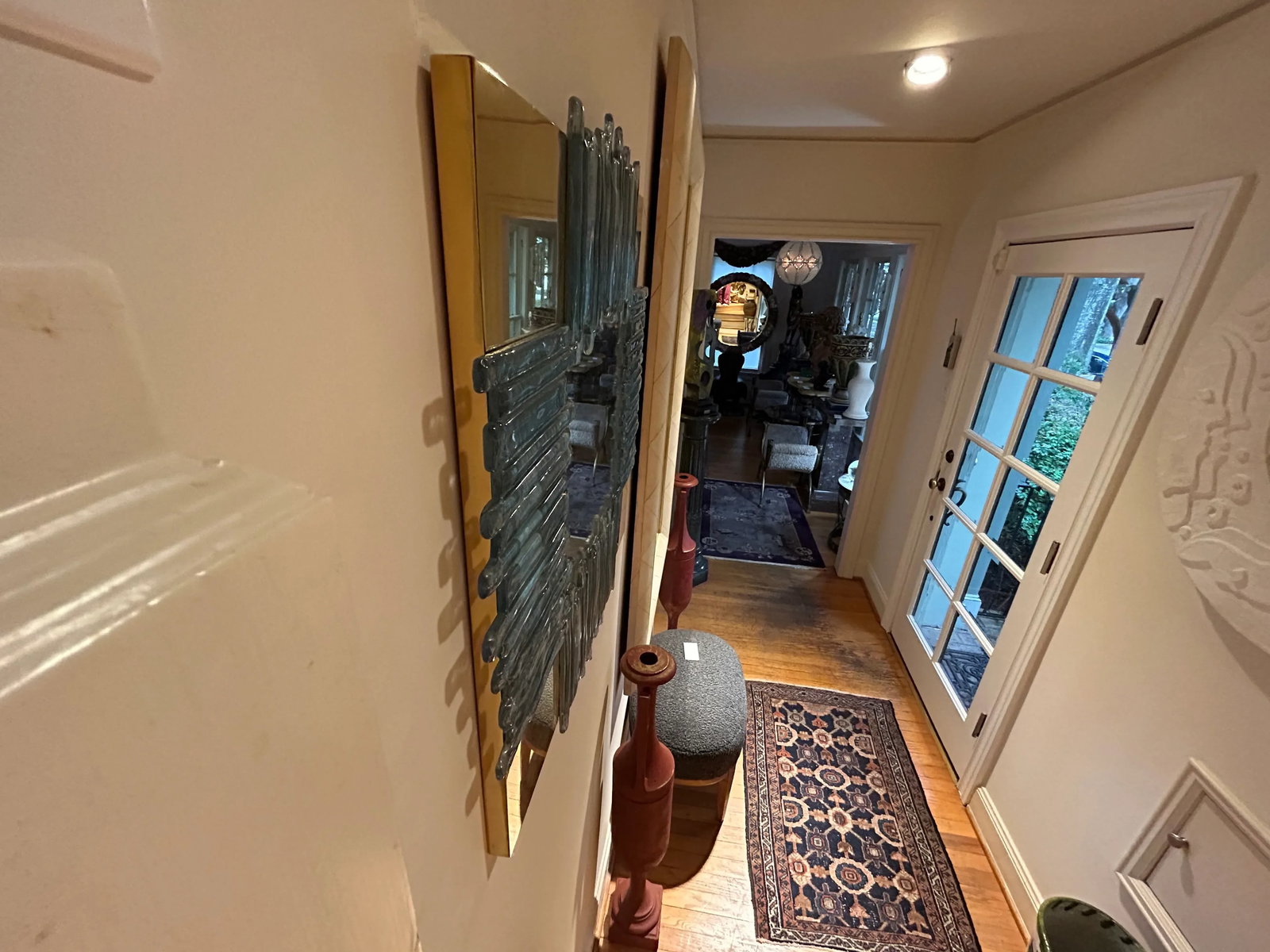 1960s Italian Modern Brass and Glass Mirror - 5