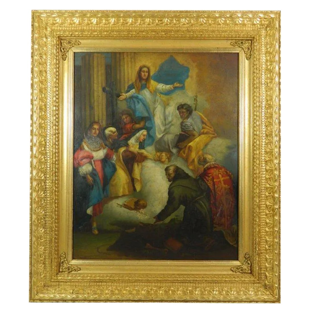 Framed Oil on Copper Religious Painting "The Ascension of Mary", 19th Century (1 of 10)