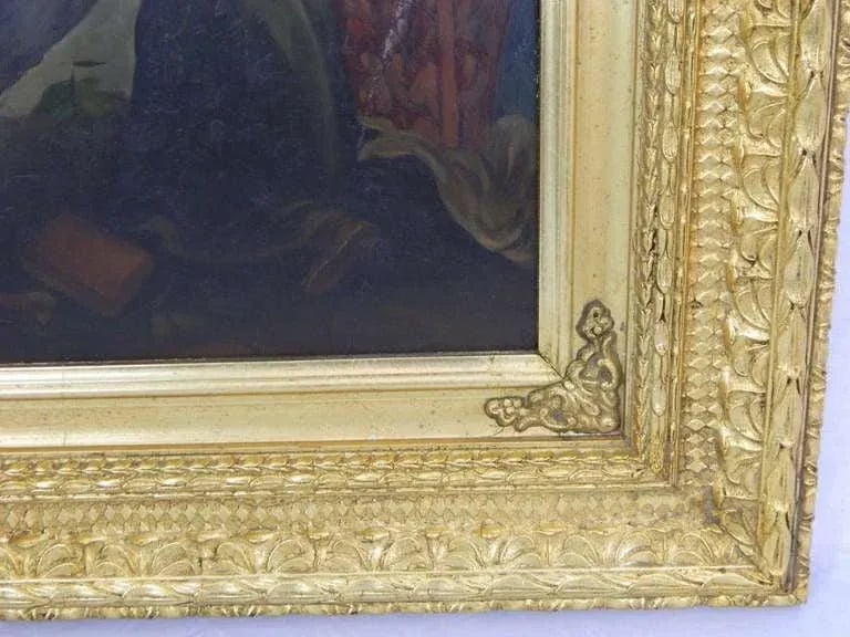 Framed Oil on Copper Religious Painting "The Ascension of Mary", 19th Century - 9