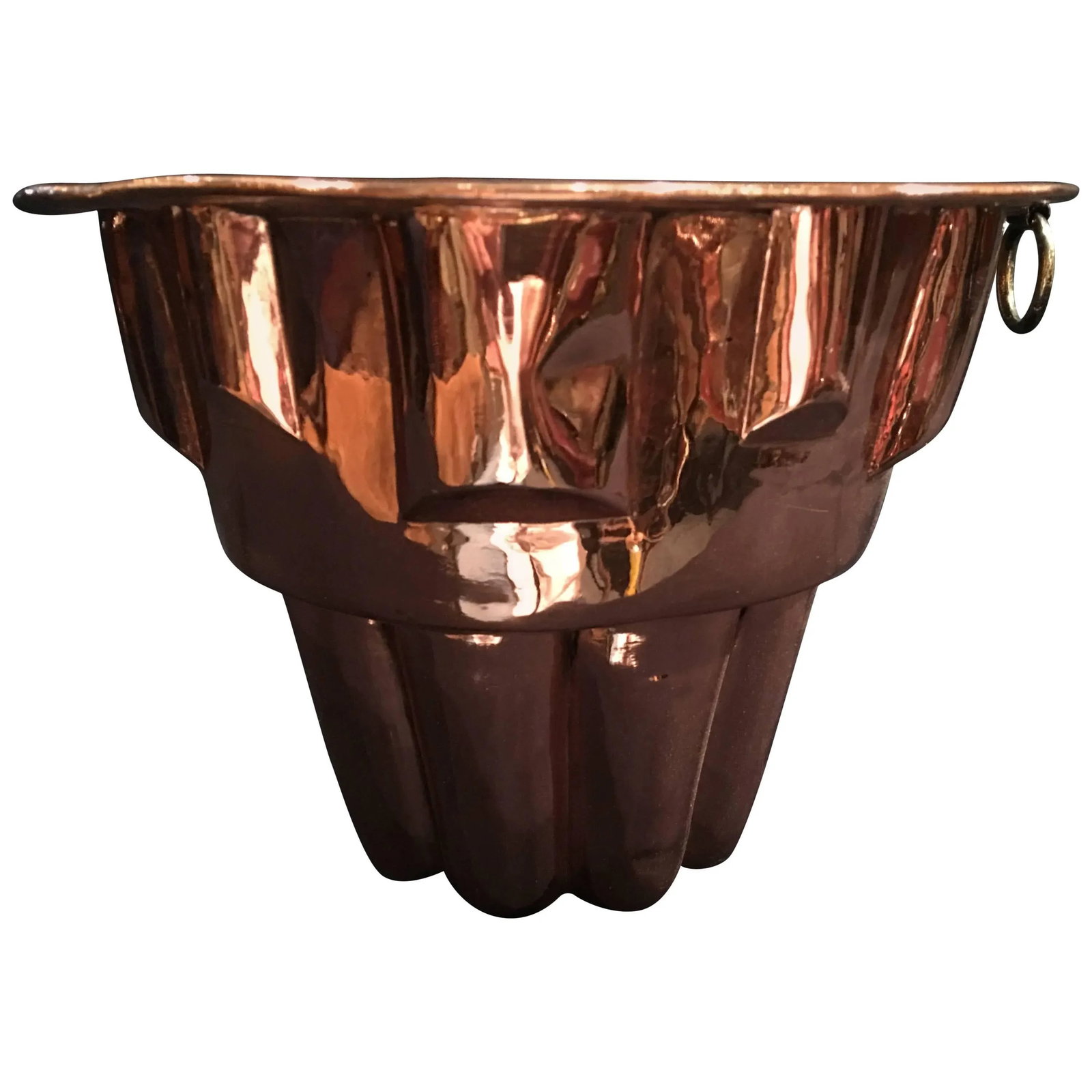 English Polished Copper Jelly Mould With a Round Iron Handle, 19th Century - 5