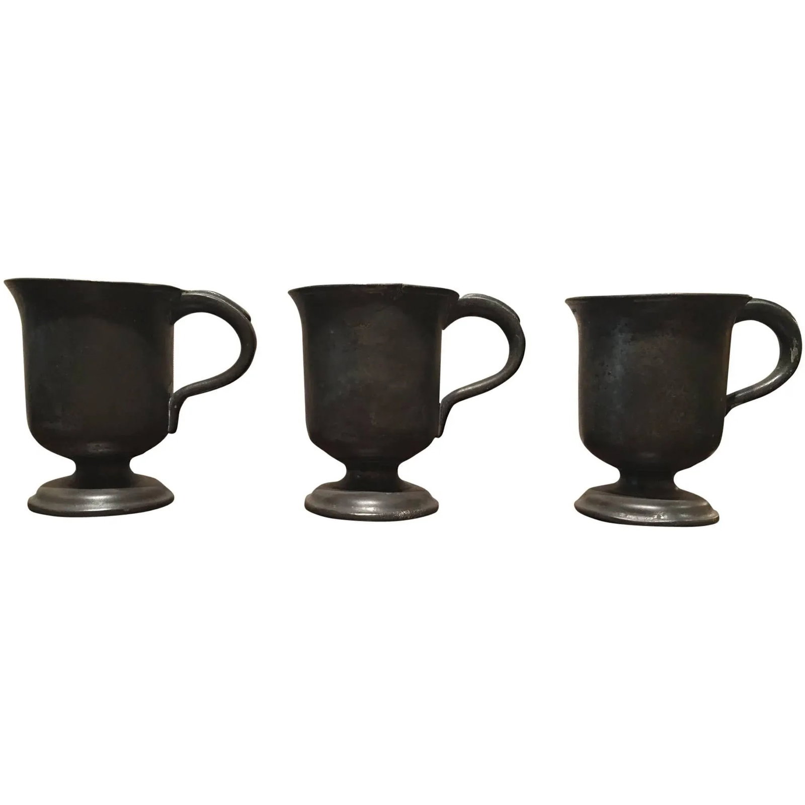 English Pewter Footed Tavern Mugs 19th Century - Set of 3 - 5