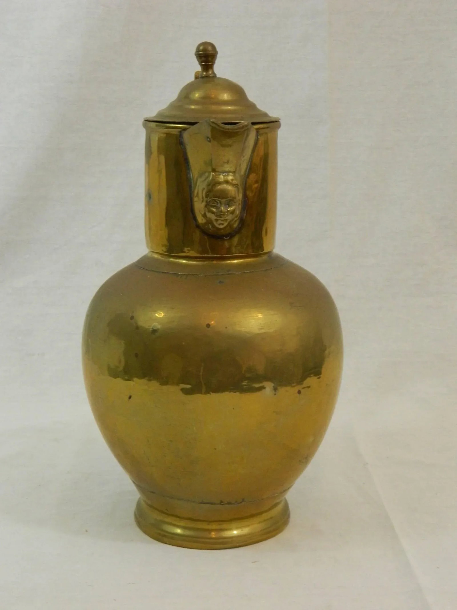 English Brass Wine Jug or Pitcher, 19th Century - 2