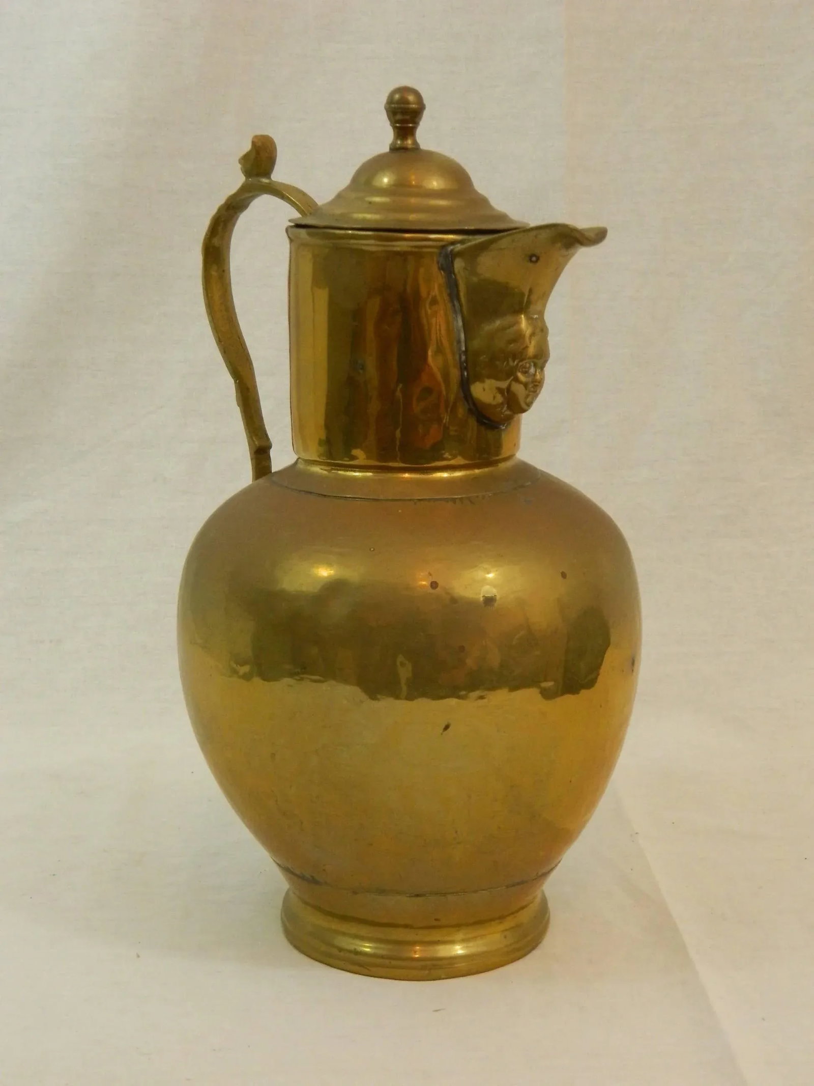 English Brass Wine Jug or Pitcher, 19th Century - 4