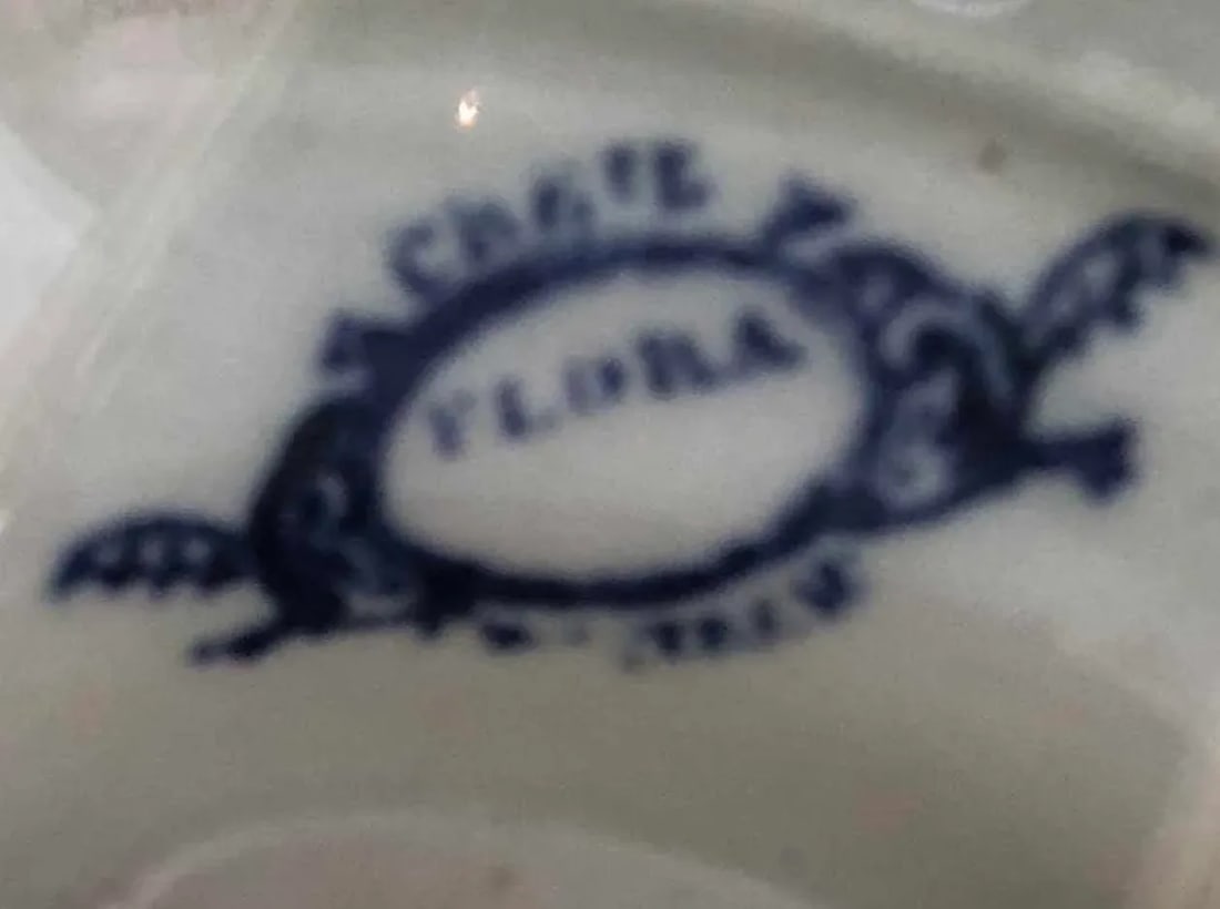 French Blue "Flora" Porcelain Gravy Boat - 5