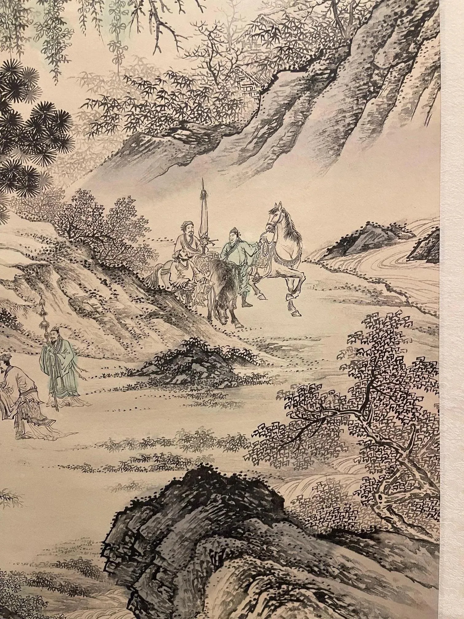Japanese Scroll Hand Painting in Black Ink of a Landscape, Early 20th Century - 10