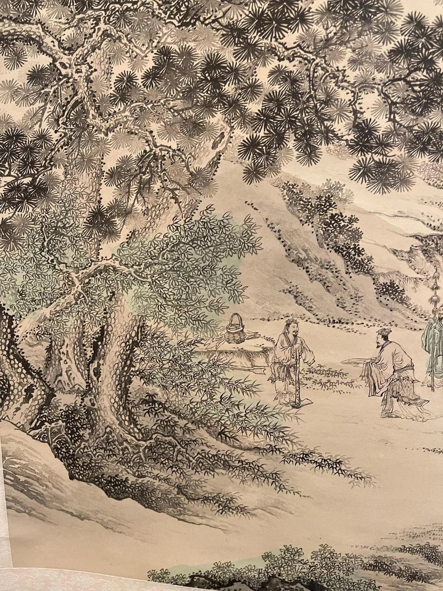 Japanese Scroll Hand Painting in Black Ink of a Landscape, Early 20th Century - 3