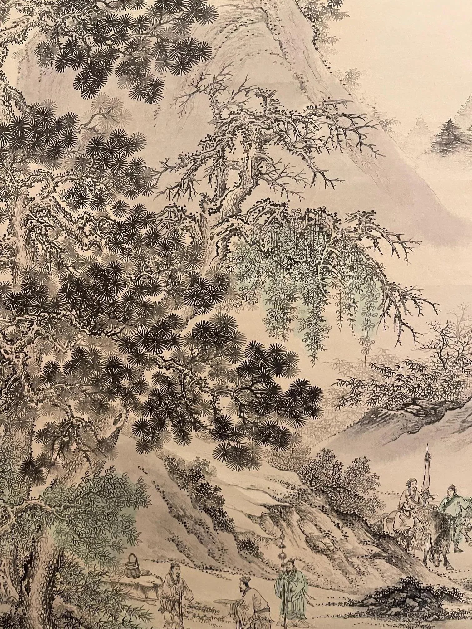 Japanese Scroll Hand Painting in Black Ink of a Landscape, Early 20th Century - 9