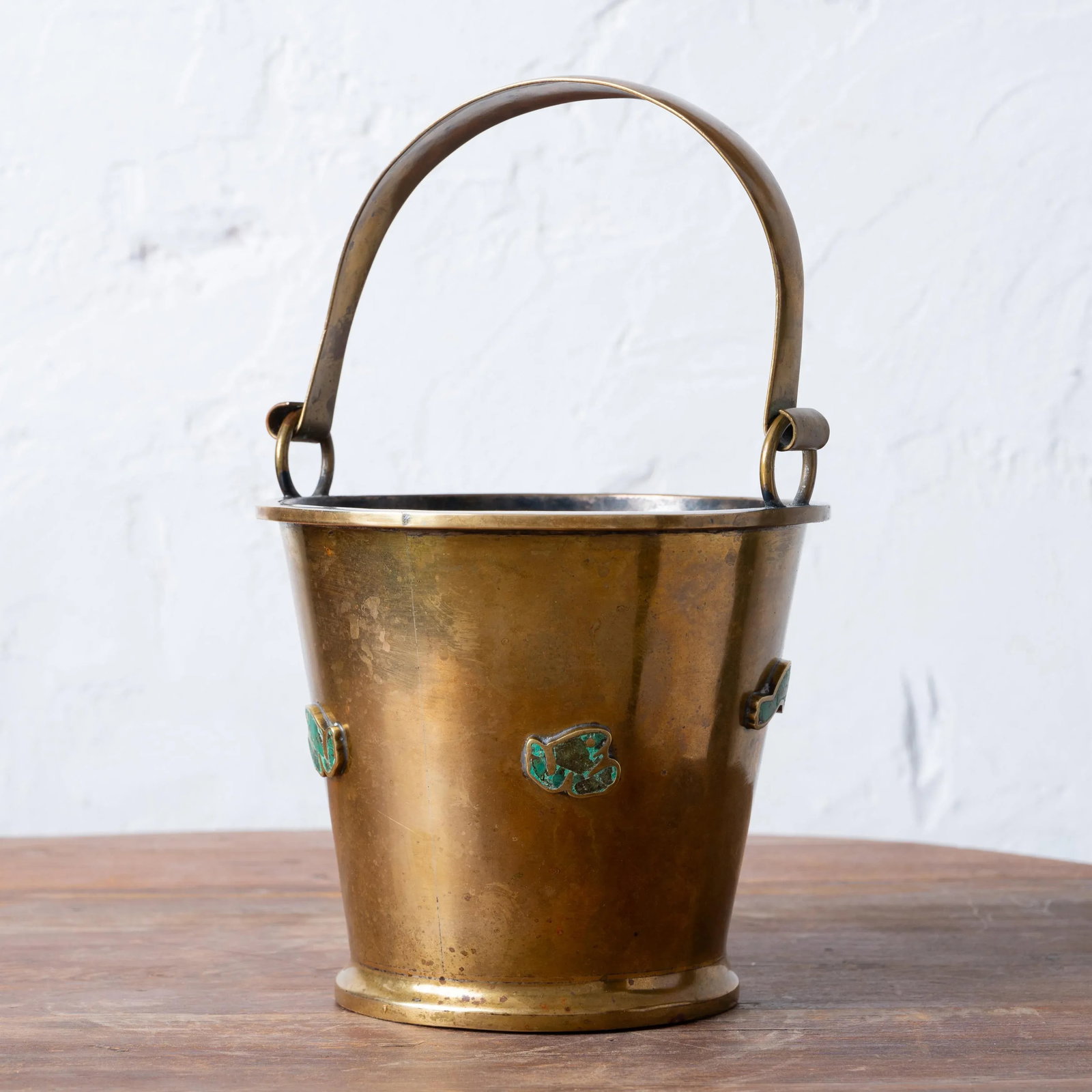 Los Castillo Brass and Turquoise Ice Bucket - 2