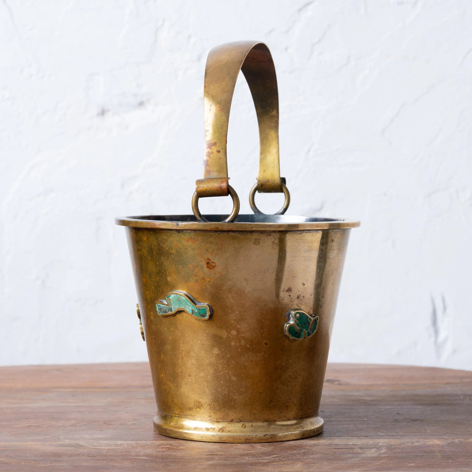 Los Castillo Brass and Turquoise Ice Bucket - 3