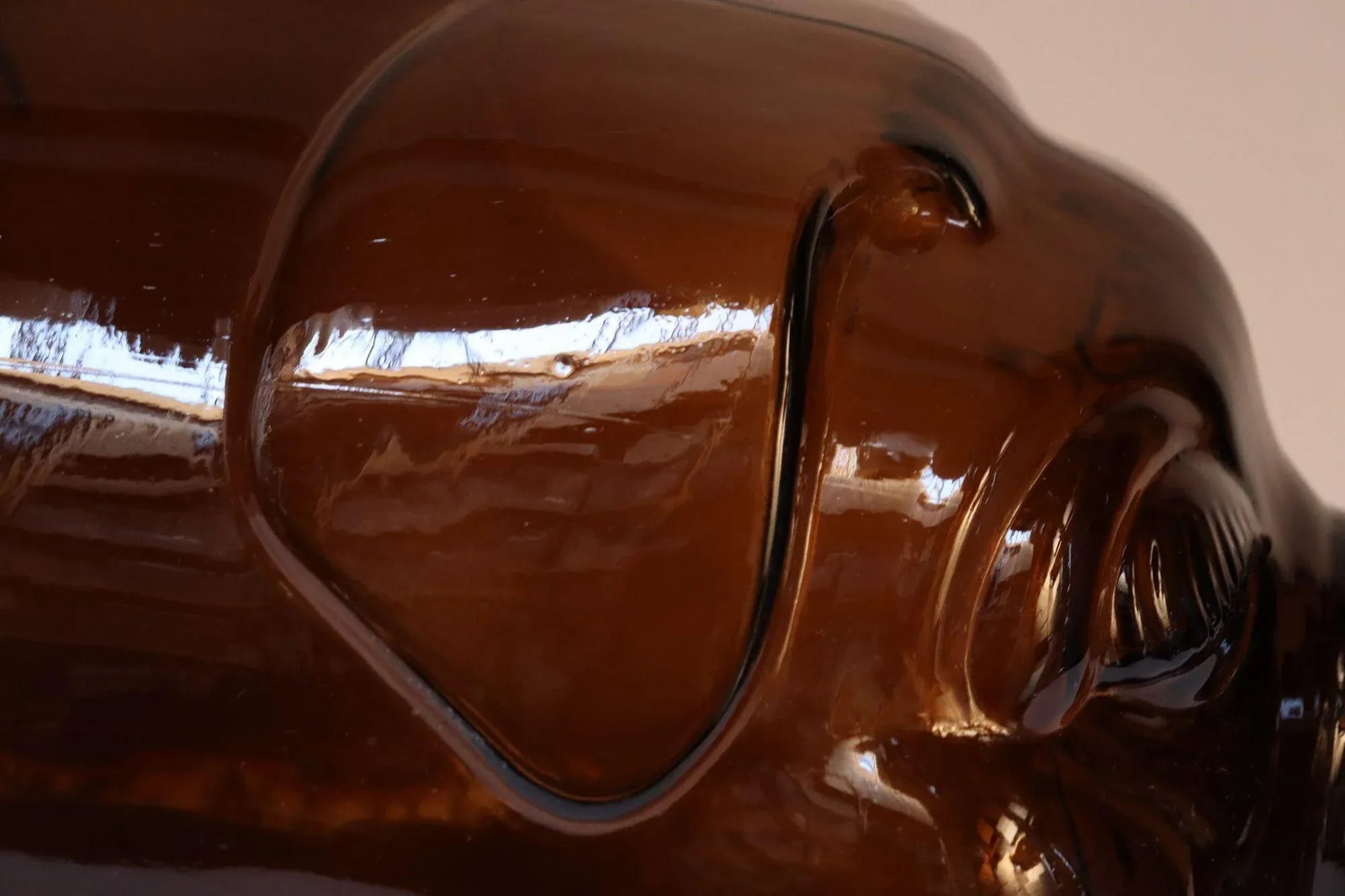 Large Vintage Amber Glass Five-Gallon Piggy Bank by Libbey - 10