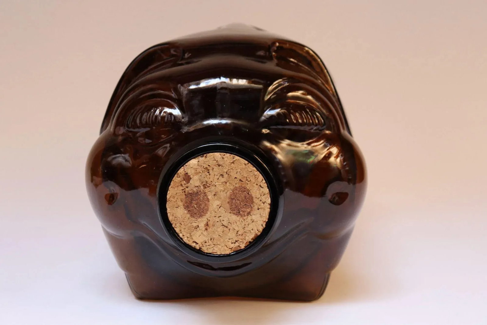 Large Vintage Amber Glass Five-Gallon Piggy Bank by Libbey - 2