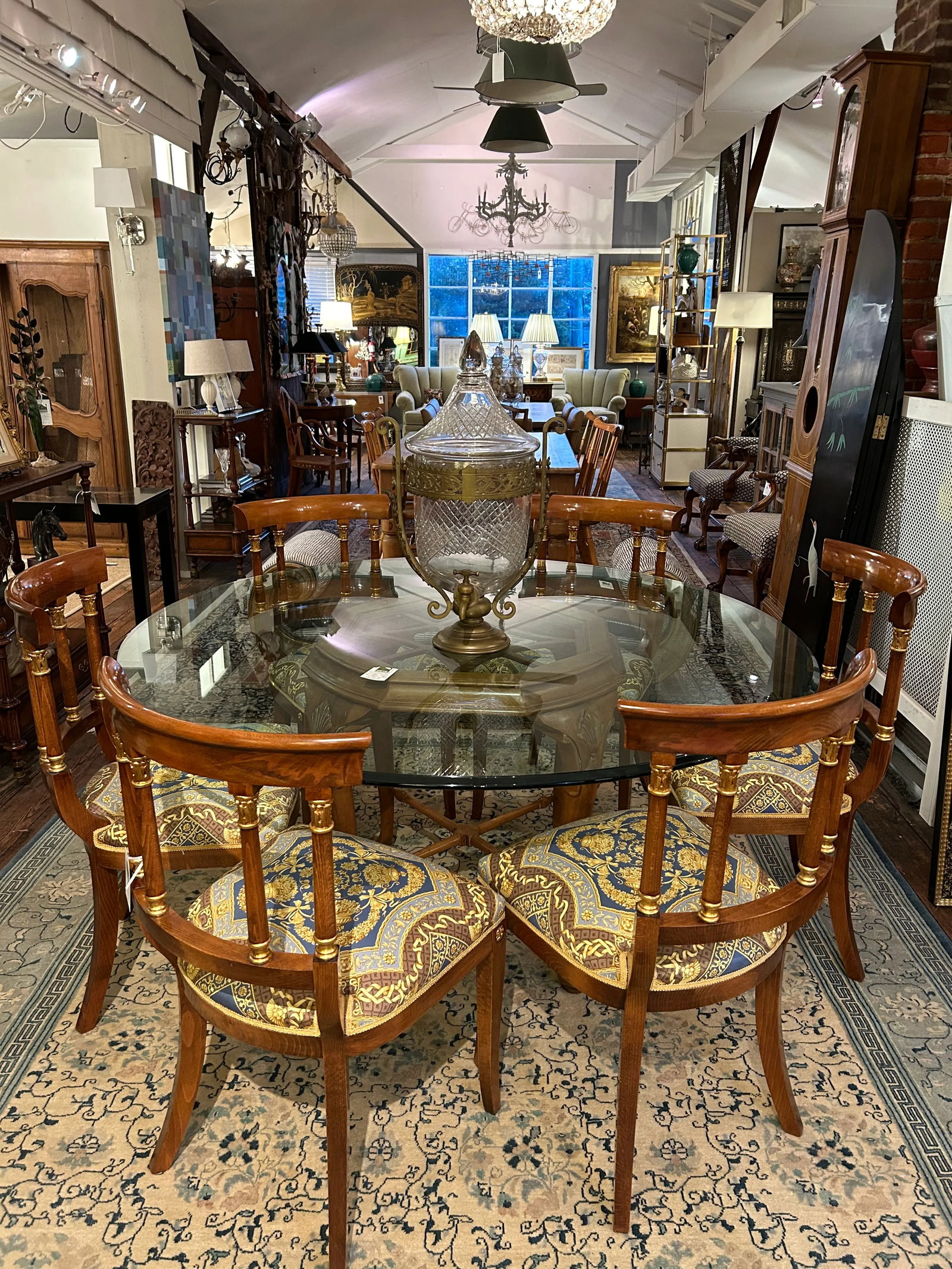 Large Cut Crystal & Brass Samovar - 12