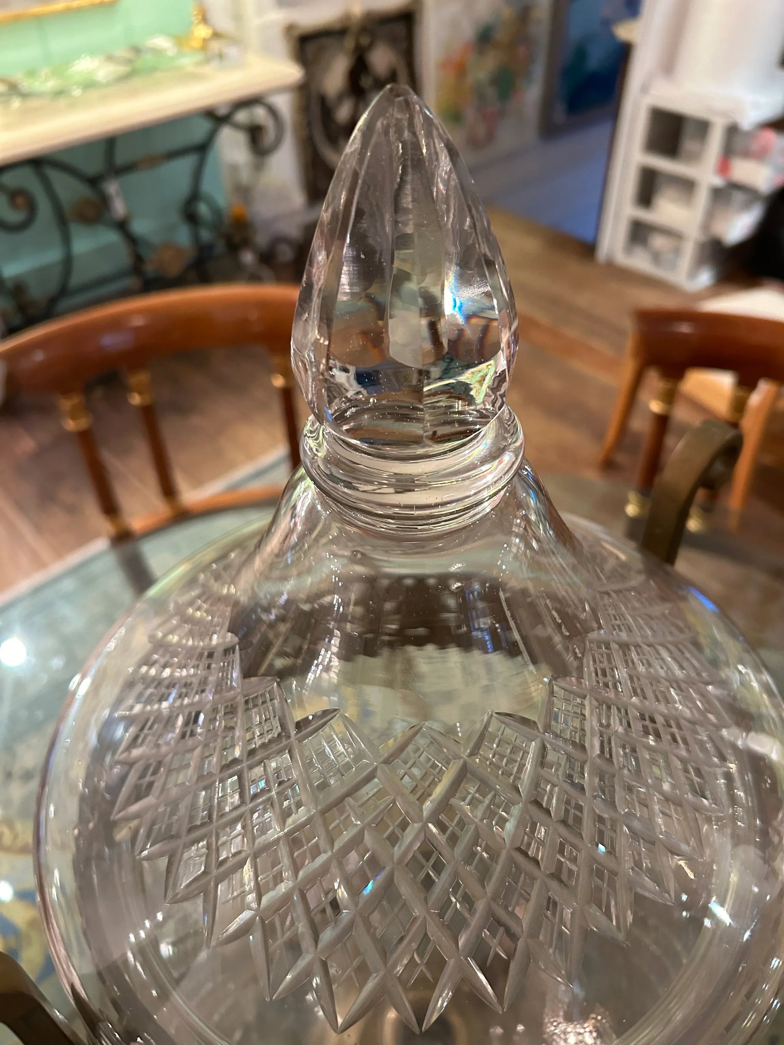 Large Cut Crystal & Brass Samovar - 2