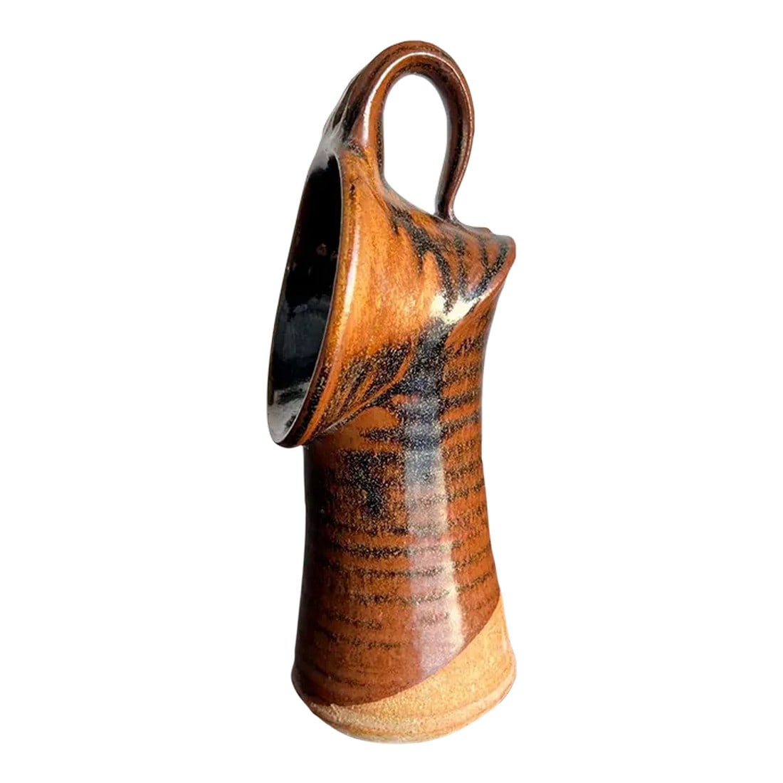 Modern Studio Art Pottery Angled Flower Vase (1 of 11)