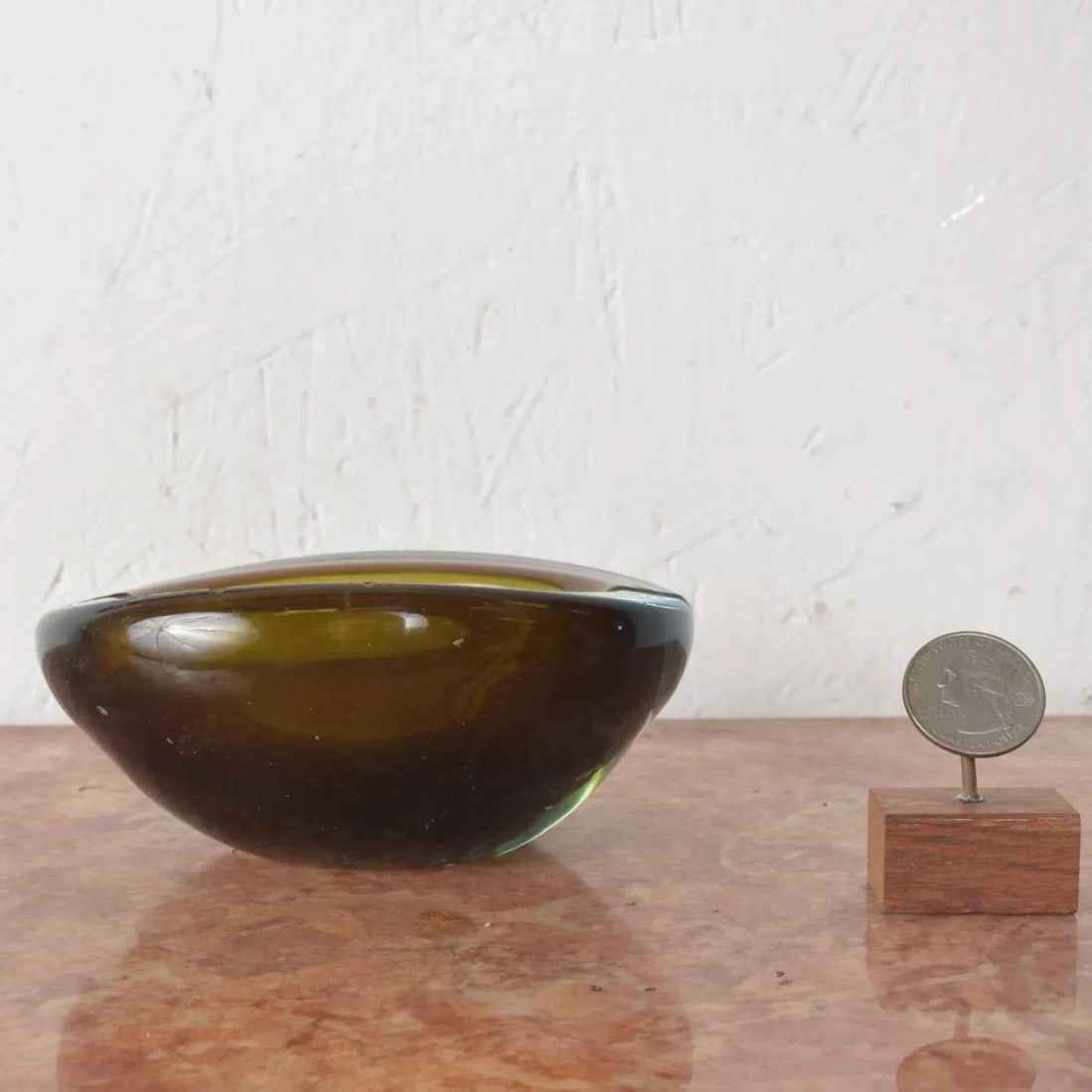 1960s Murano Glass Ashtray Aqua Venini - 8