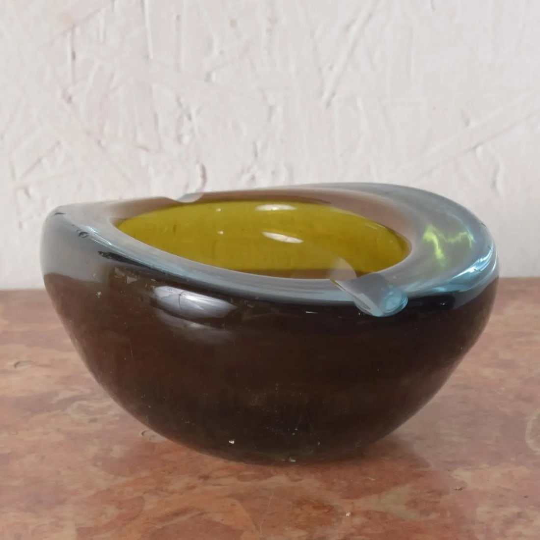 1960s Murano Glass Ashtray Aqua Venini - 9