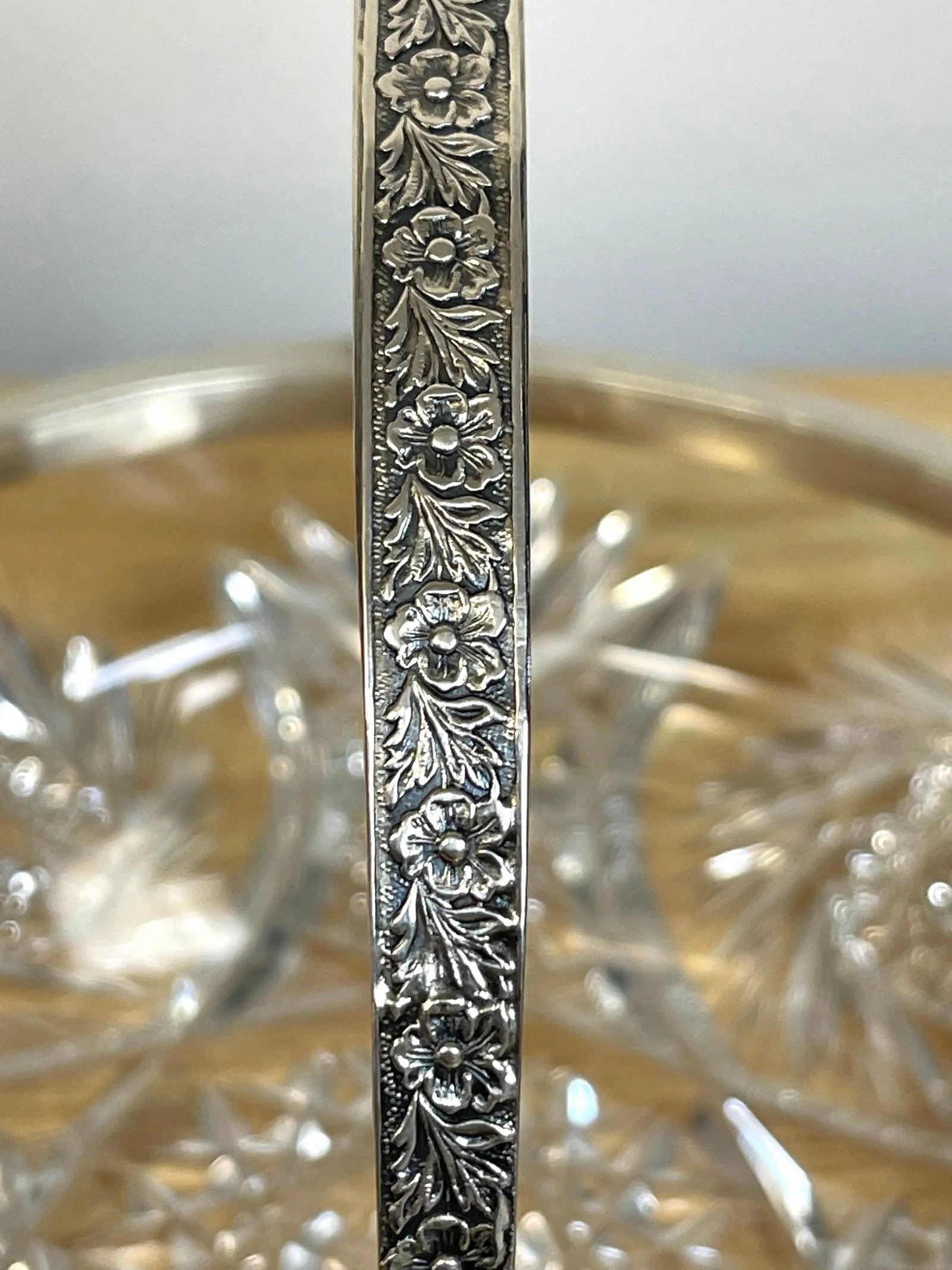 19th Century Russian Silver & Cut Glass Swing-Handled Basket - 4