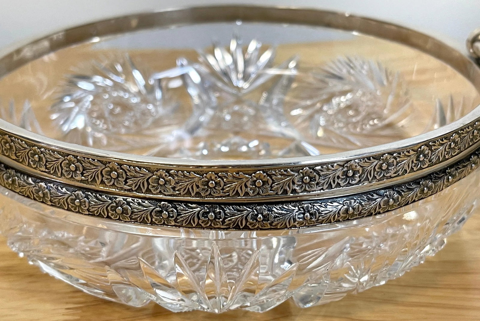 19th Century Russian Silver & Cut Glass Swing-Handled Basket - 5