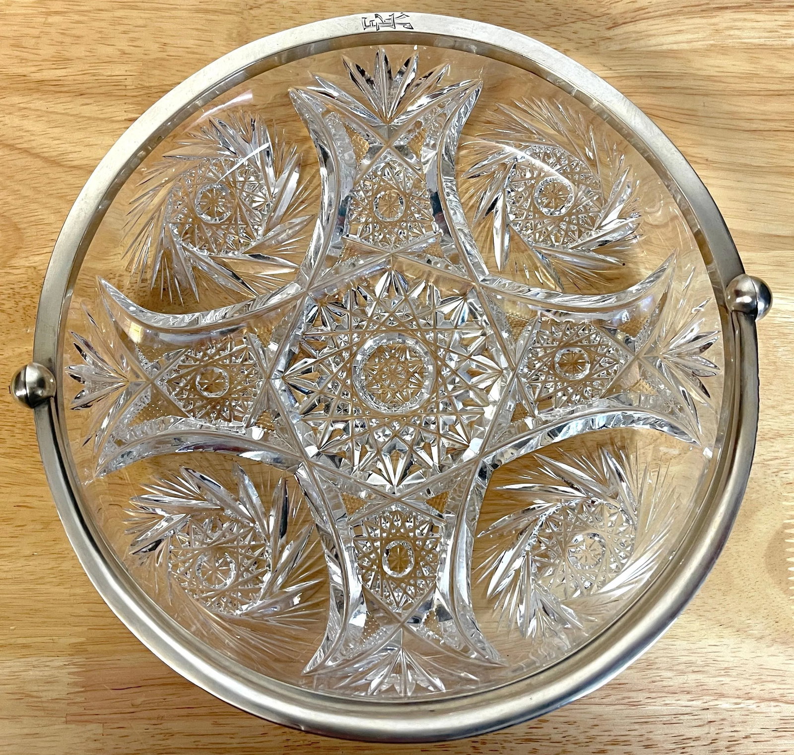 19th Century Russian Silver & Cut Glass Swing-Handled Basket - 6