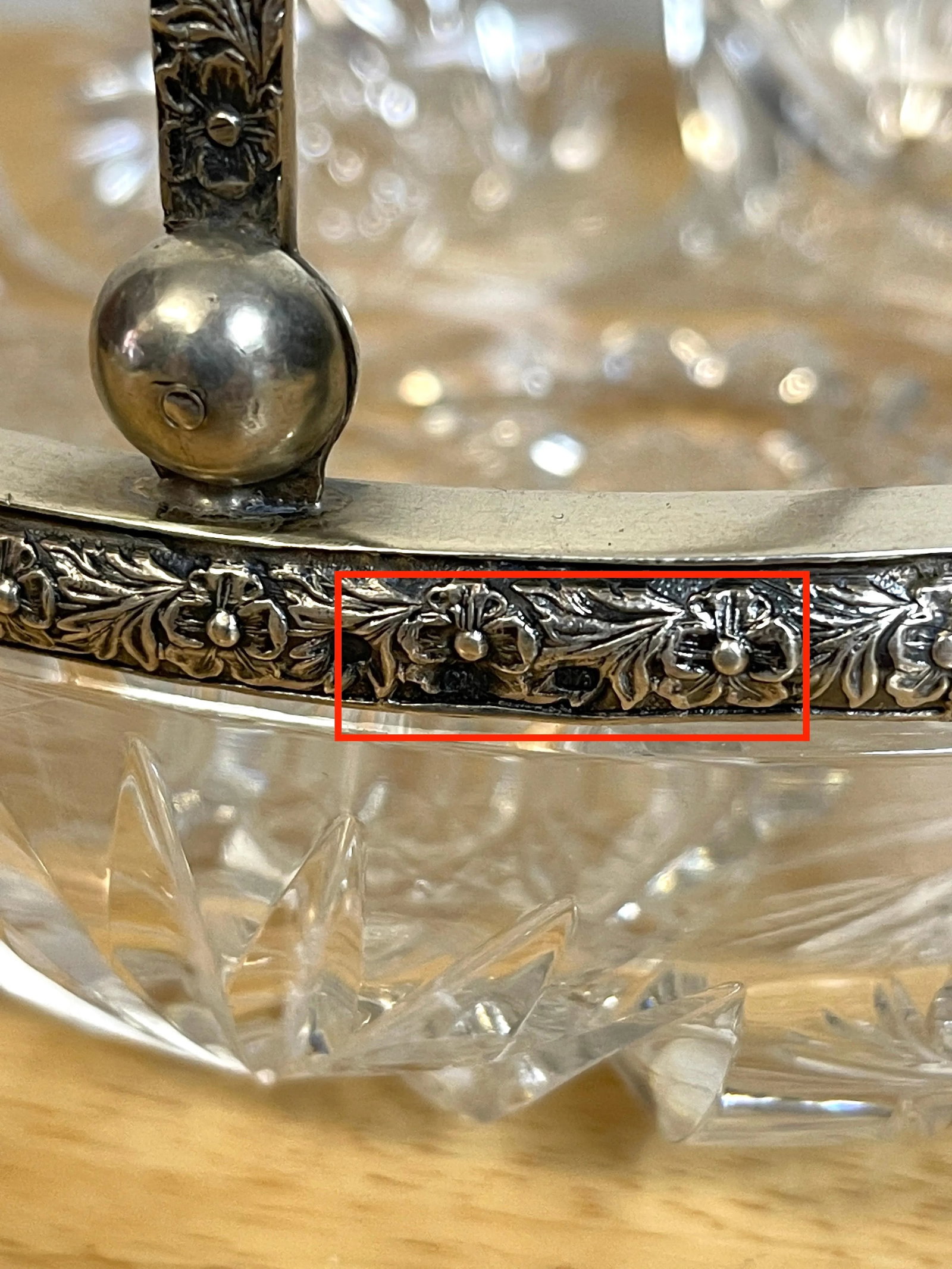 19th Century Russian Silver & Cut Glass Swing-Handled Basket - 9