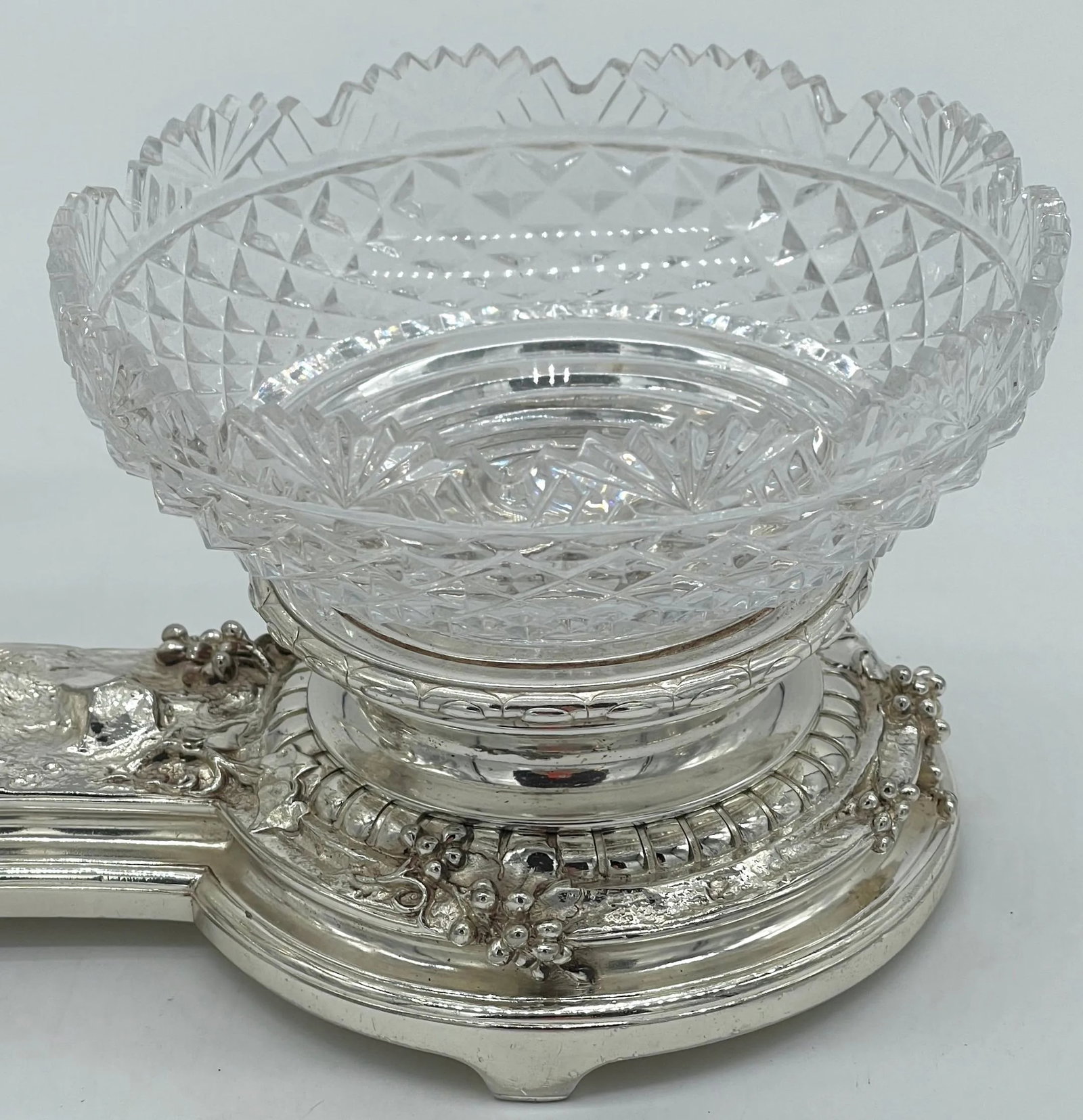 19th C. Christofle Silvered Bronze Putti & Crystal Centerpieces - a Pair - 9