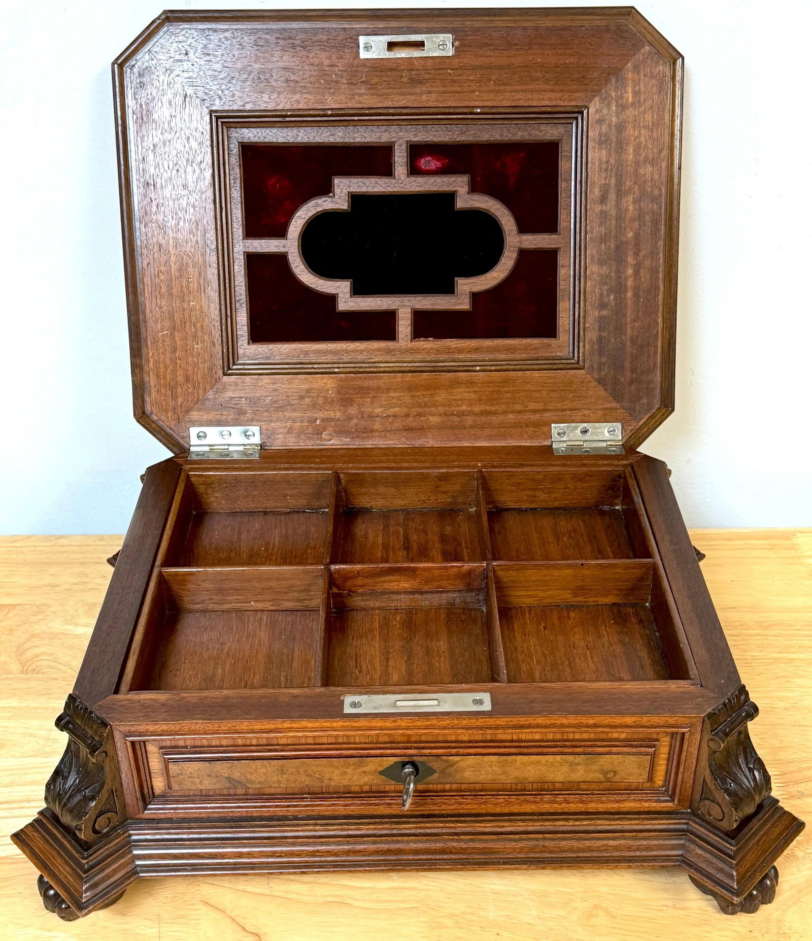 Napoleon III Exotic Burlwood Jewelry/ Table Box, France, Circa 1870s - 2