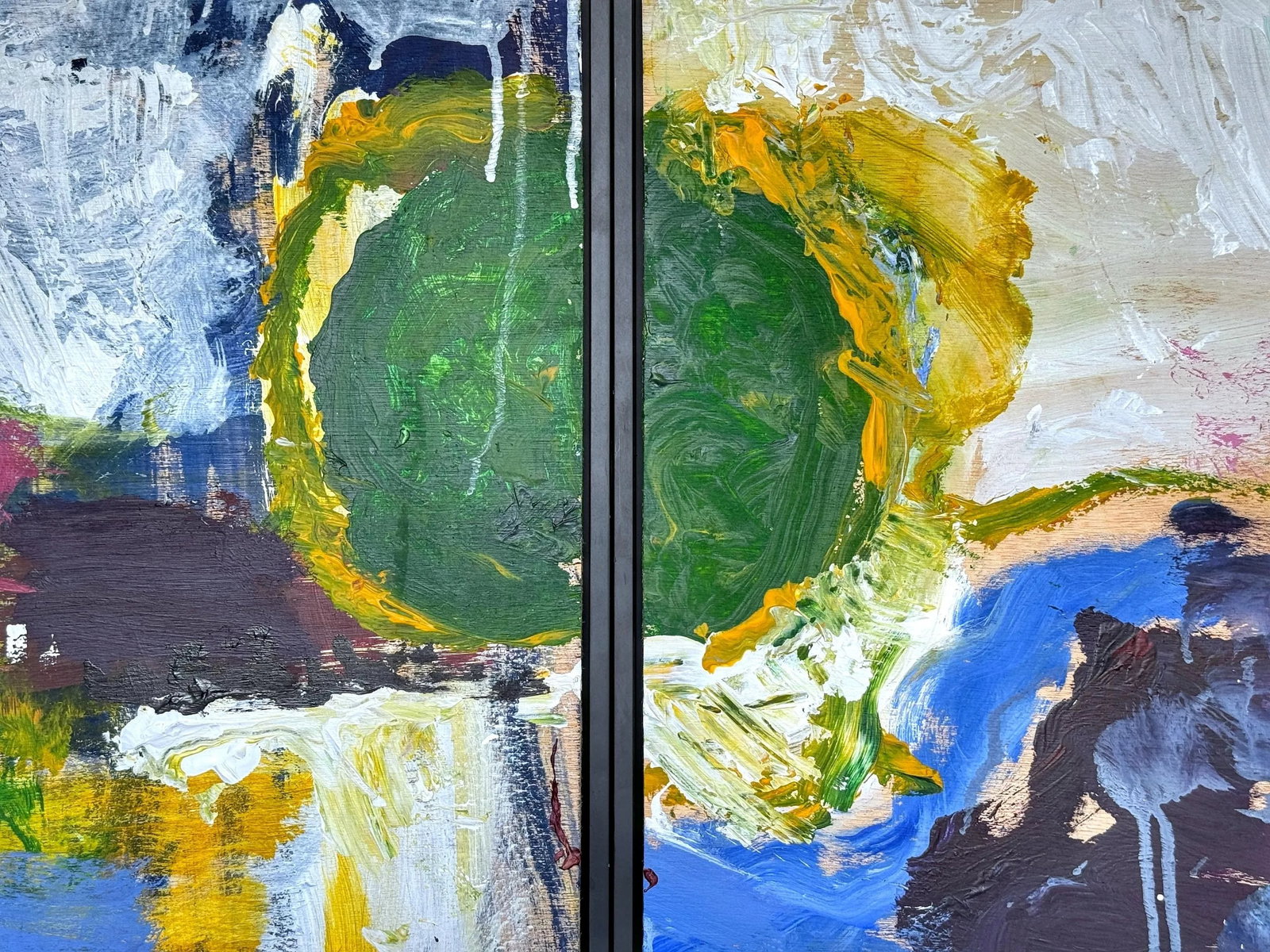 Abstract III, Diptych' by Beverly Myers Modern Painter, School of Wolf Kahn - a Pair - 9