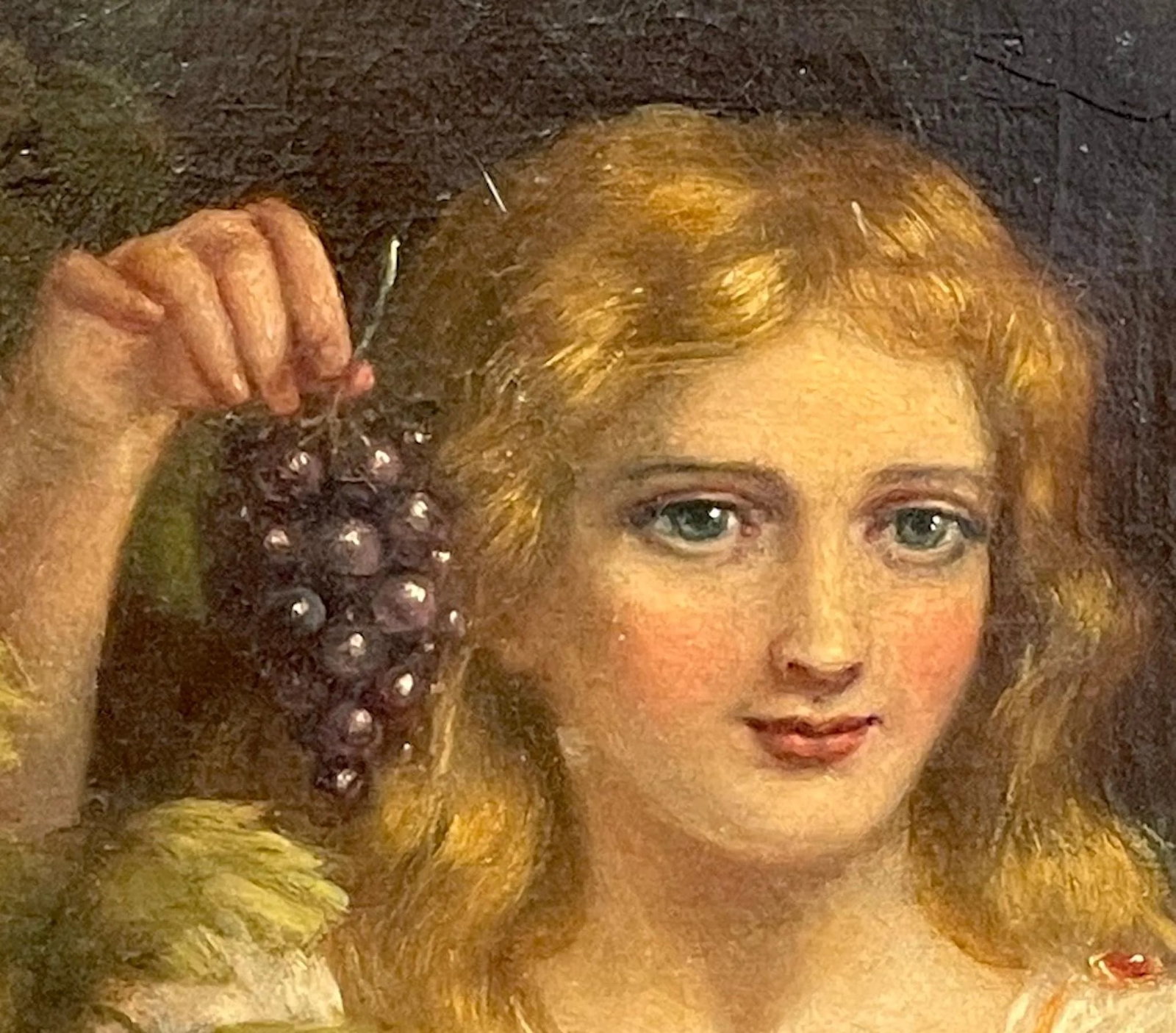 19th Century Portrait of a Goddess of Wine, Signed - 3
