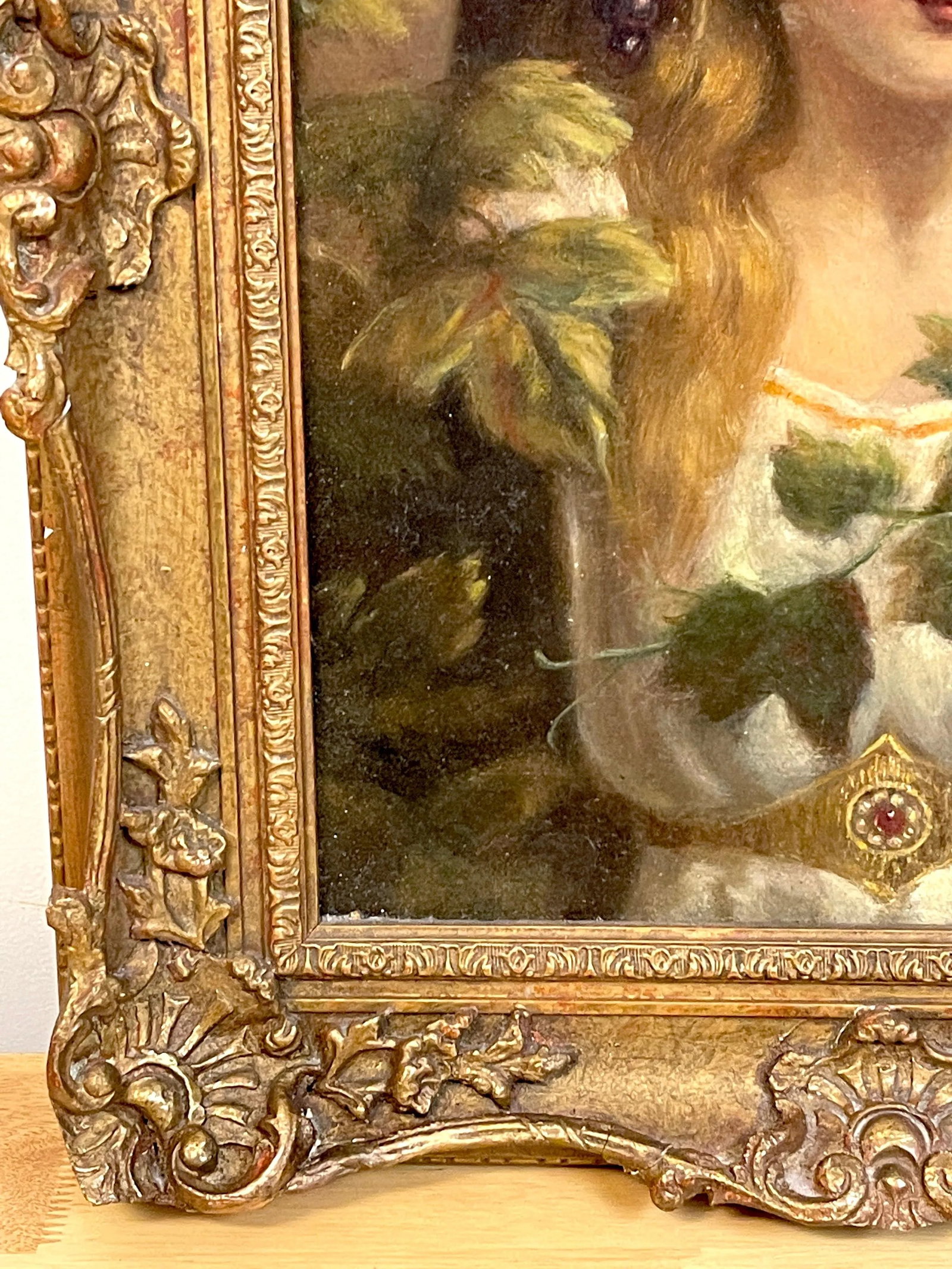 19th Century Portrait of a Goddess of Wine, Signed - 6