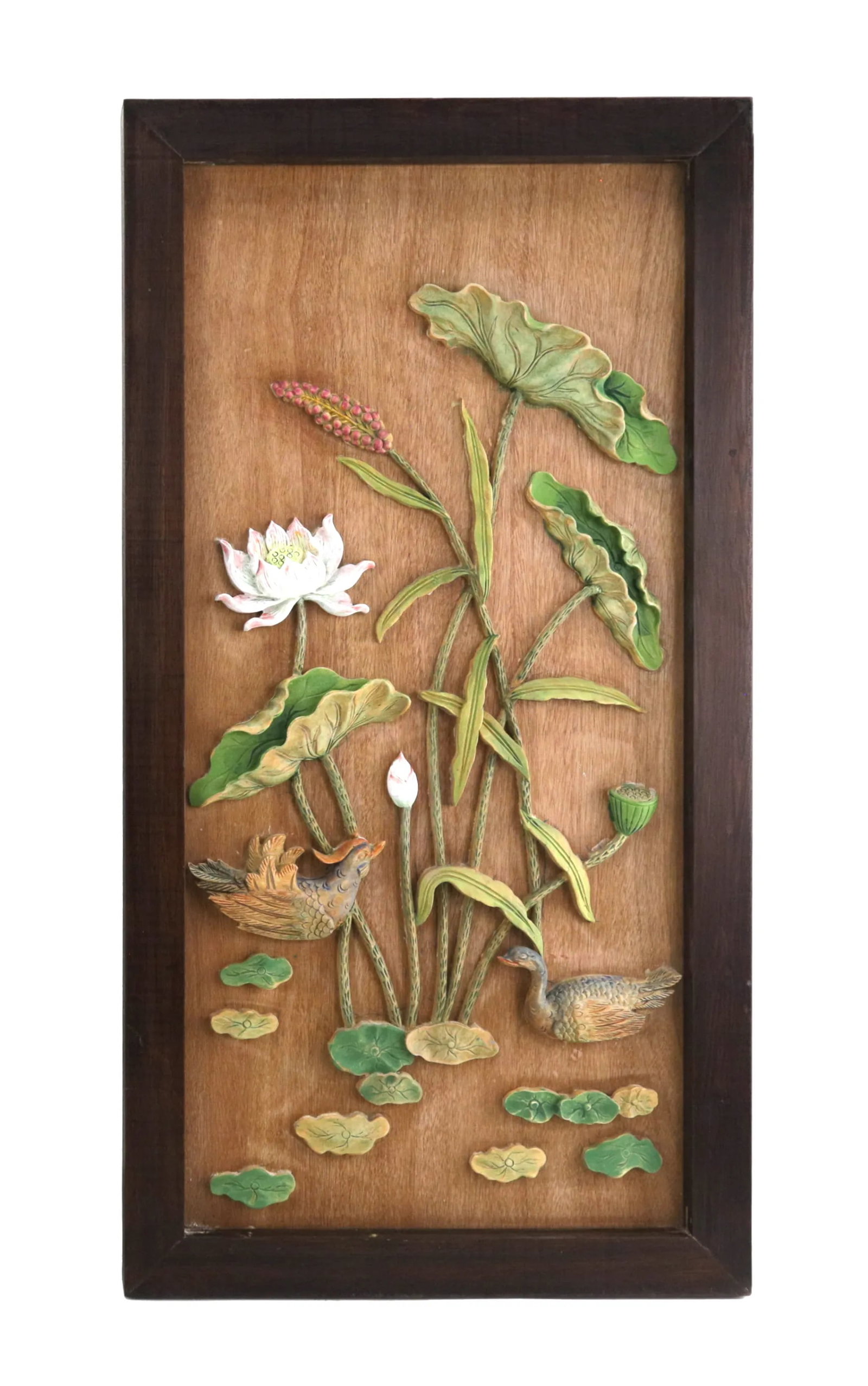 Pair of Rosewood Frames With Bogu Pattern Wall Screens - 2