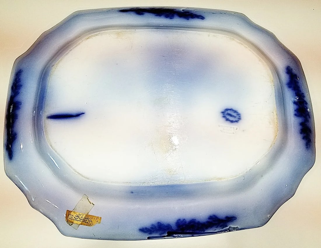 Late 19th Century J&g Alcock 'Oriental Stone" Flow Blue Platter - 5