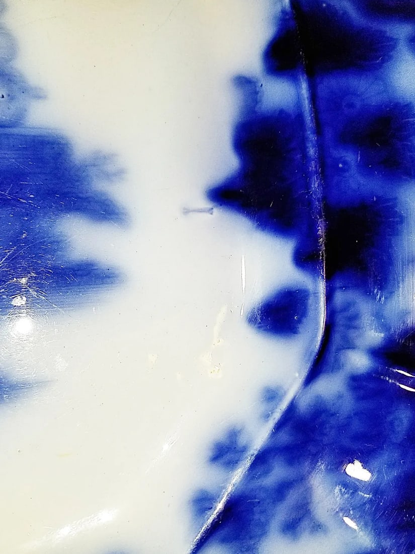 Late 19th Century J&g Alcock 'Oriental Stone" Flow Blue Platter - 8